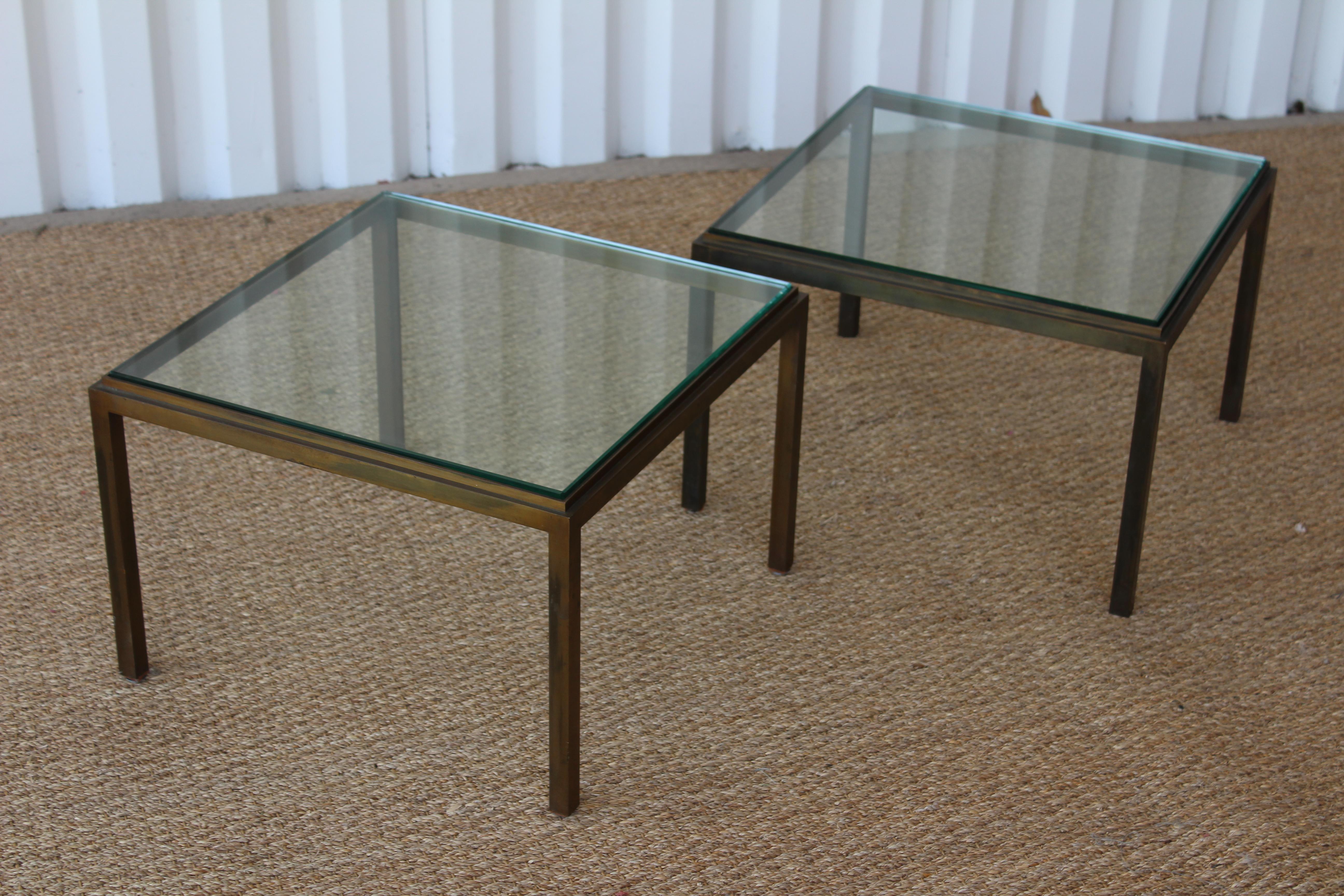 Pair of Maison Jansen Style Bronze Tables, France, 1950s 6
