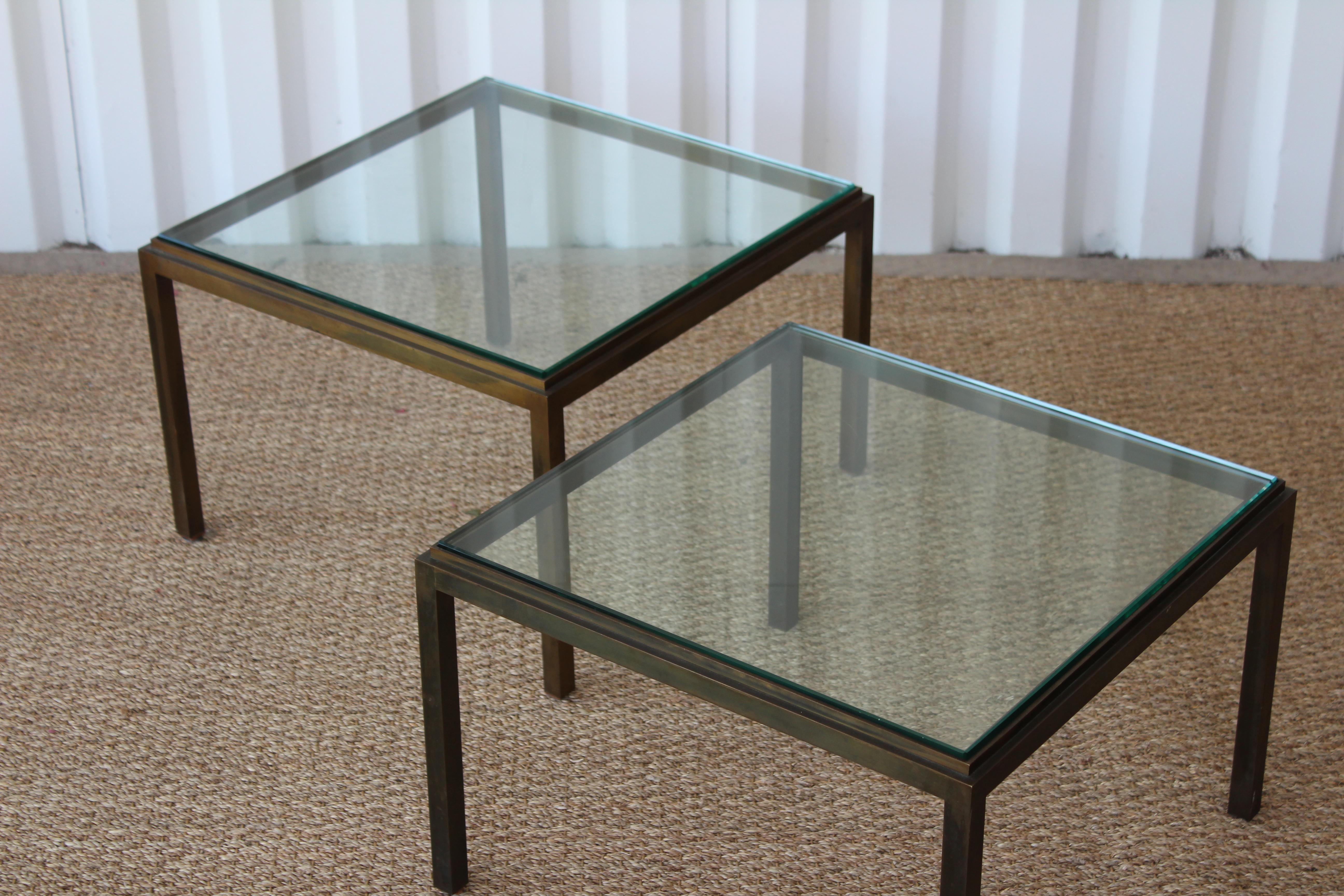 Pair of Maison Jansen Style Bronze Tables, France, 1950s 1