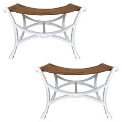 Pair of Maison Jansen Style Curule Benches