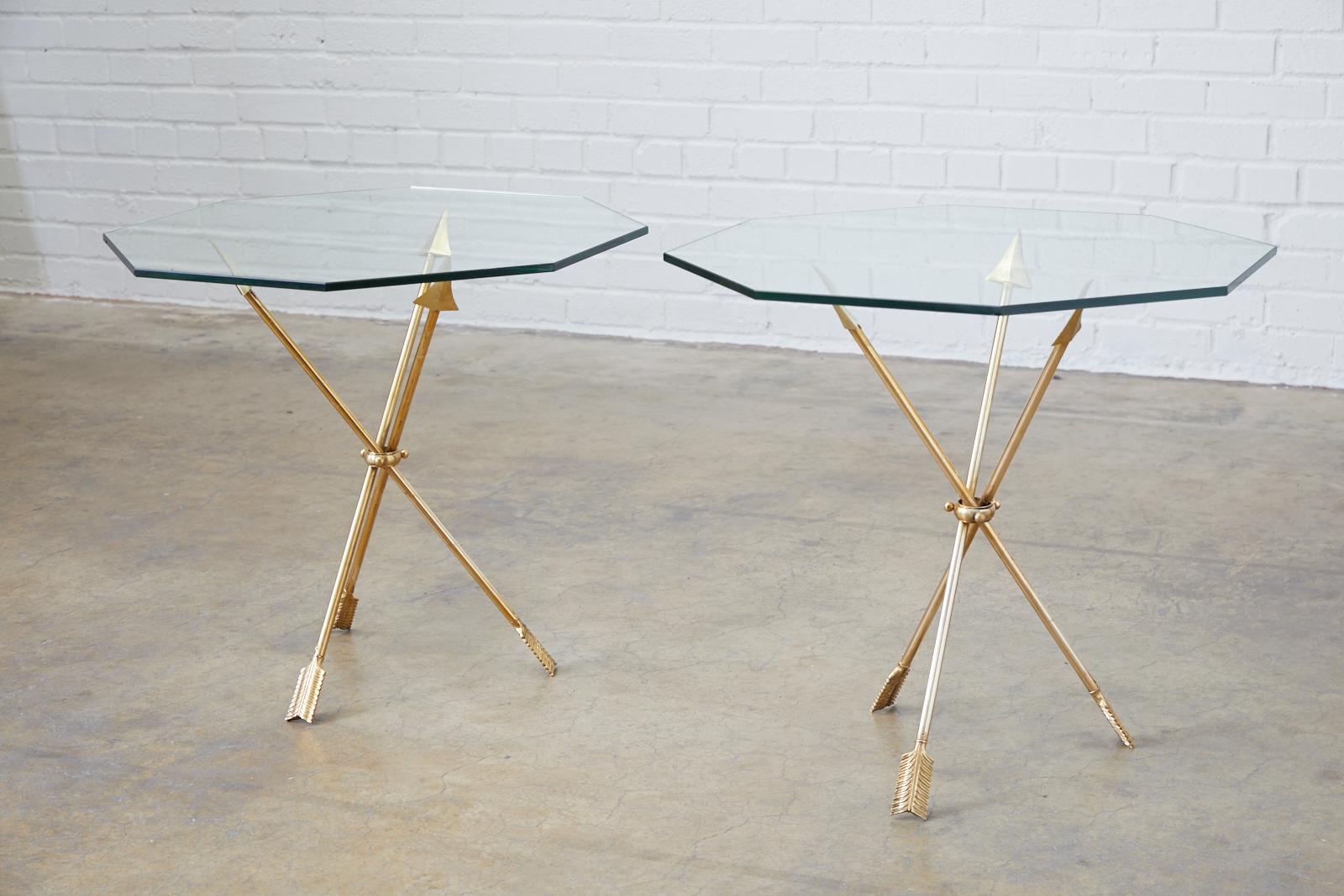 Pair of Maison Jansen Style Directoire Arrow Drink Tables 3