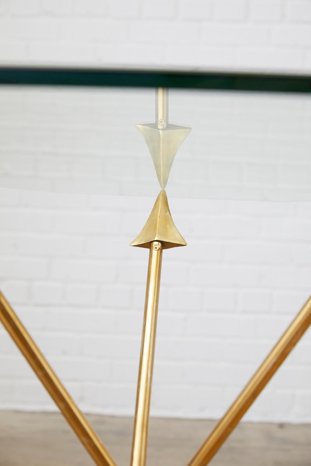 Brass Pair of Maison Jansen Style Directoire Arrow Drink Tables