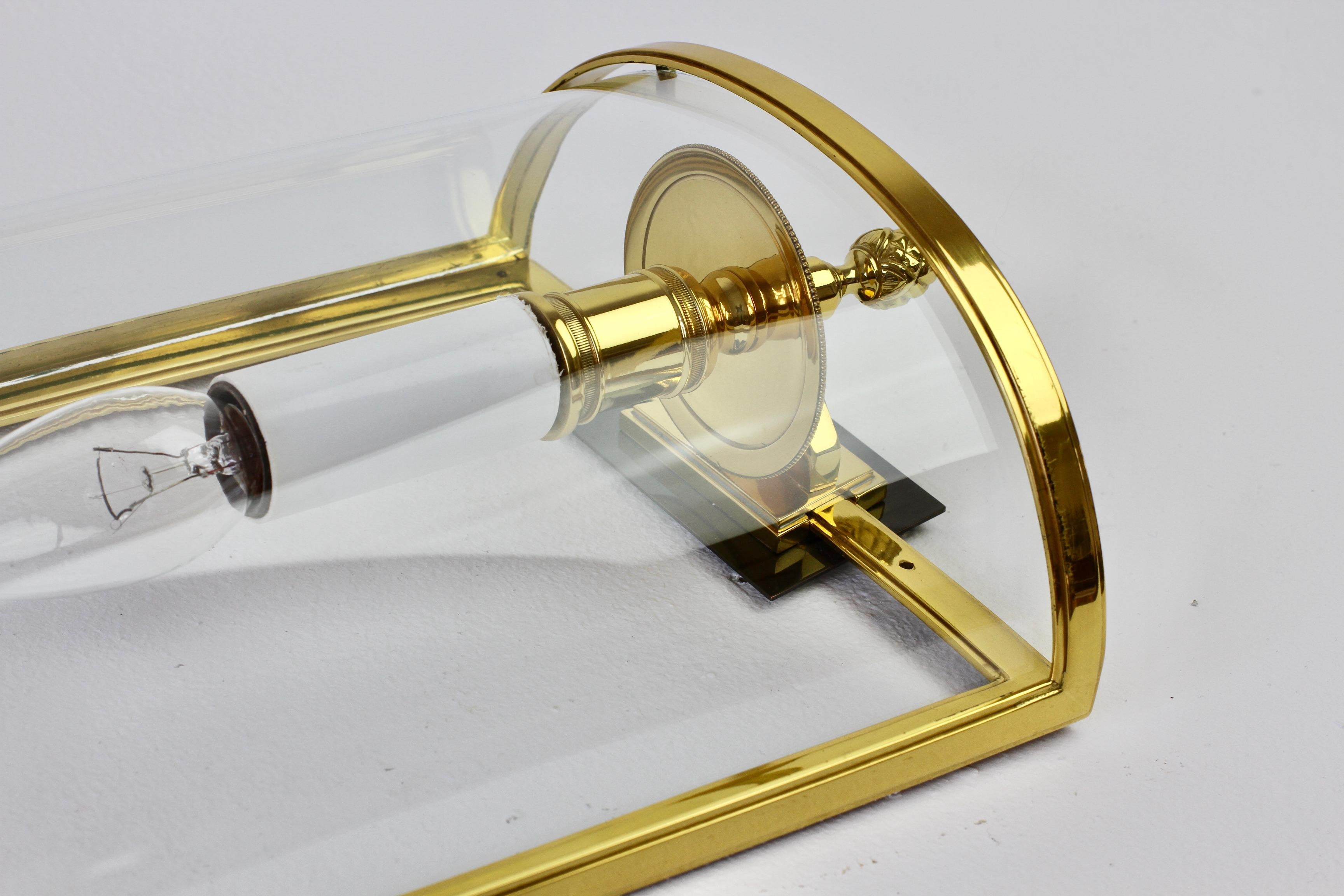 Pair of Maison Jansen Style Polished Brass Sconces by Vereinigte Werkstätten For Sale 11