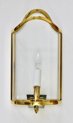 Pair of Maison Jansen Style Polished Brass Sconces by Vereinigte Werkstätten