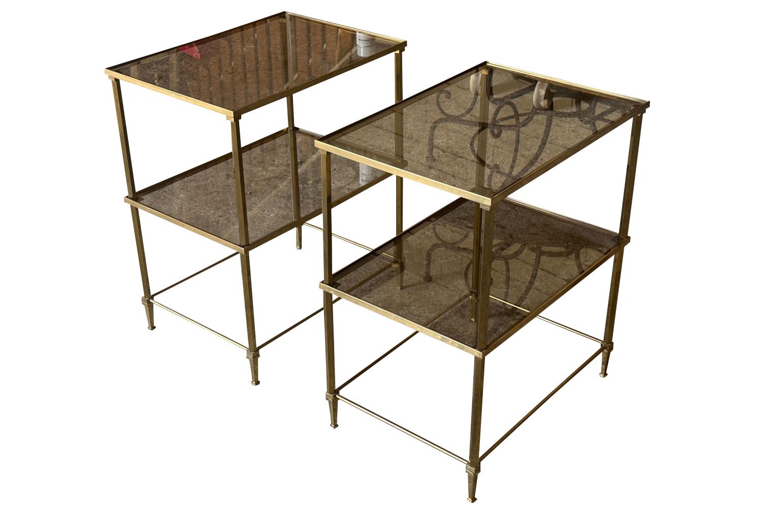 Pair Of Maison Jansen Style Side Tables In Good Condition For Sale In Round Top, TX