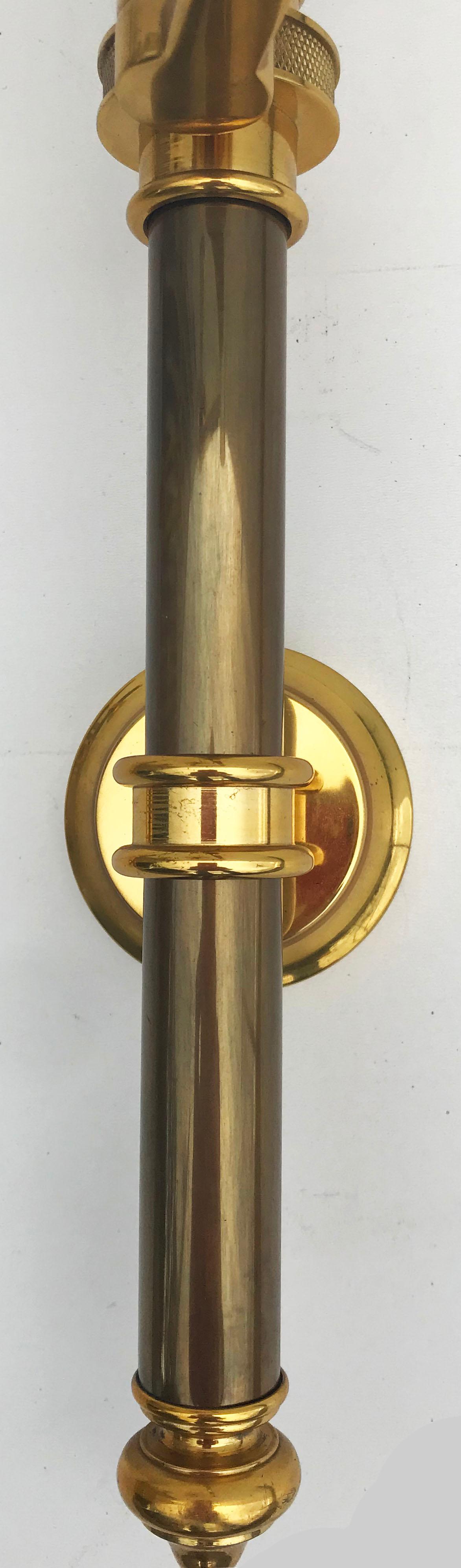 Pair of French Maison Jansen Swing Arm Sconces, In Good Condition In Miami, FL