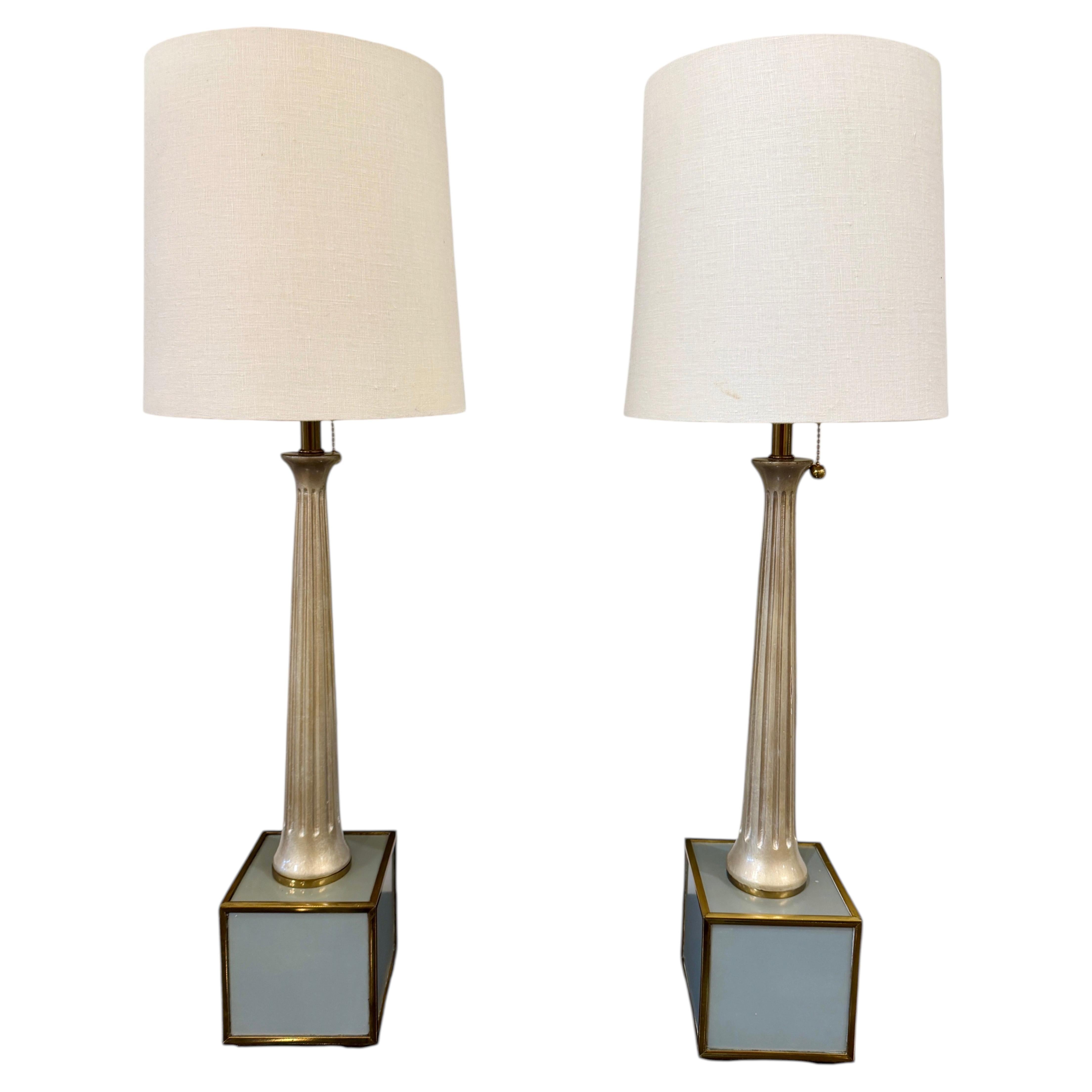 Pareja de lámparas de mesa Maison Jansen
