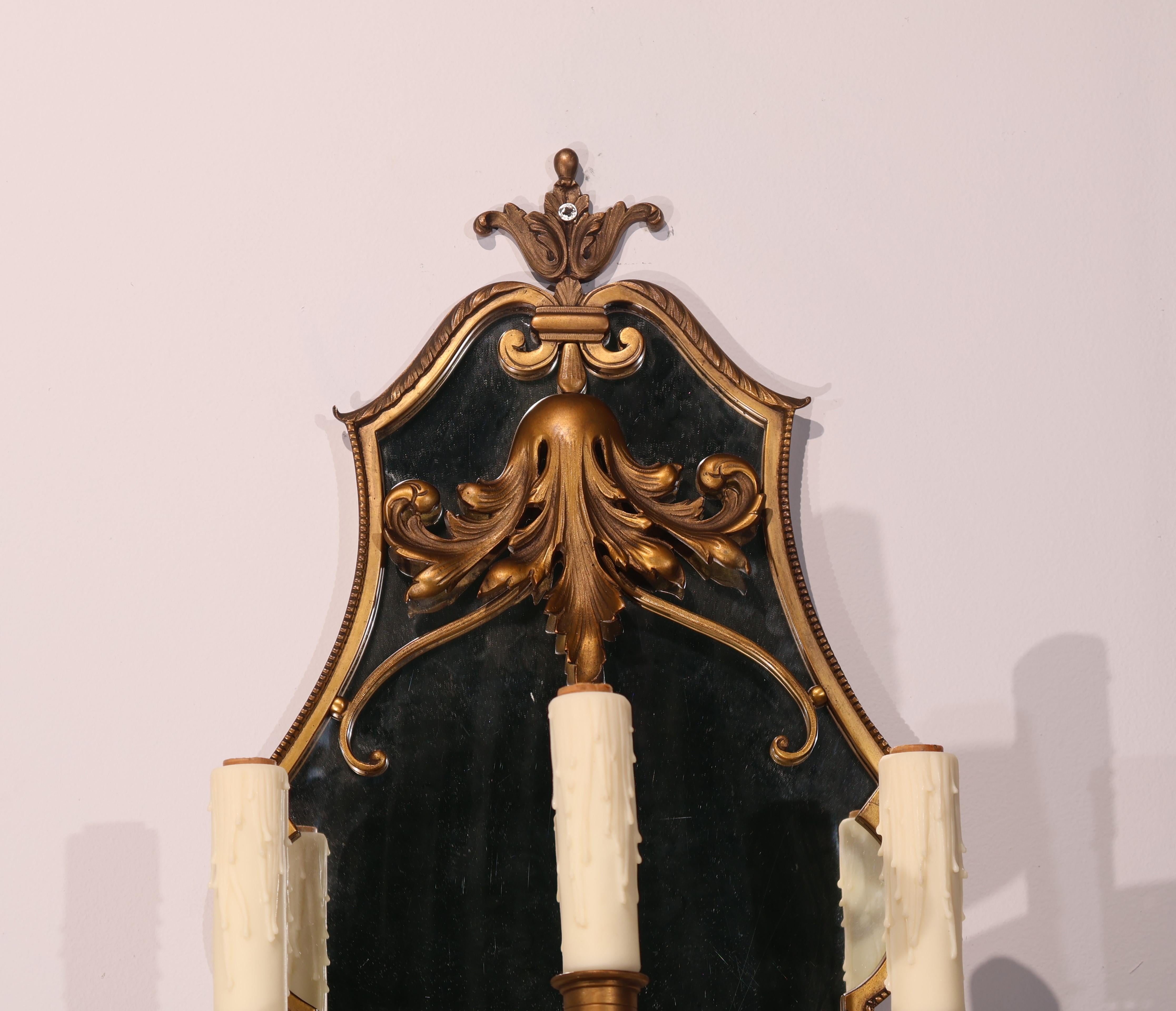 Pareja de apliques Maison Jansen Dorado en venta