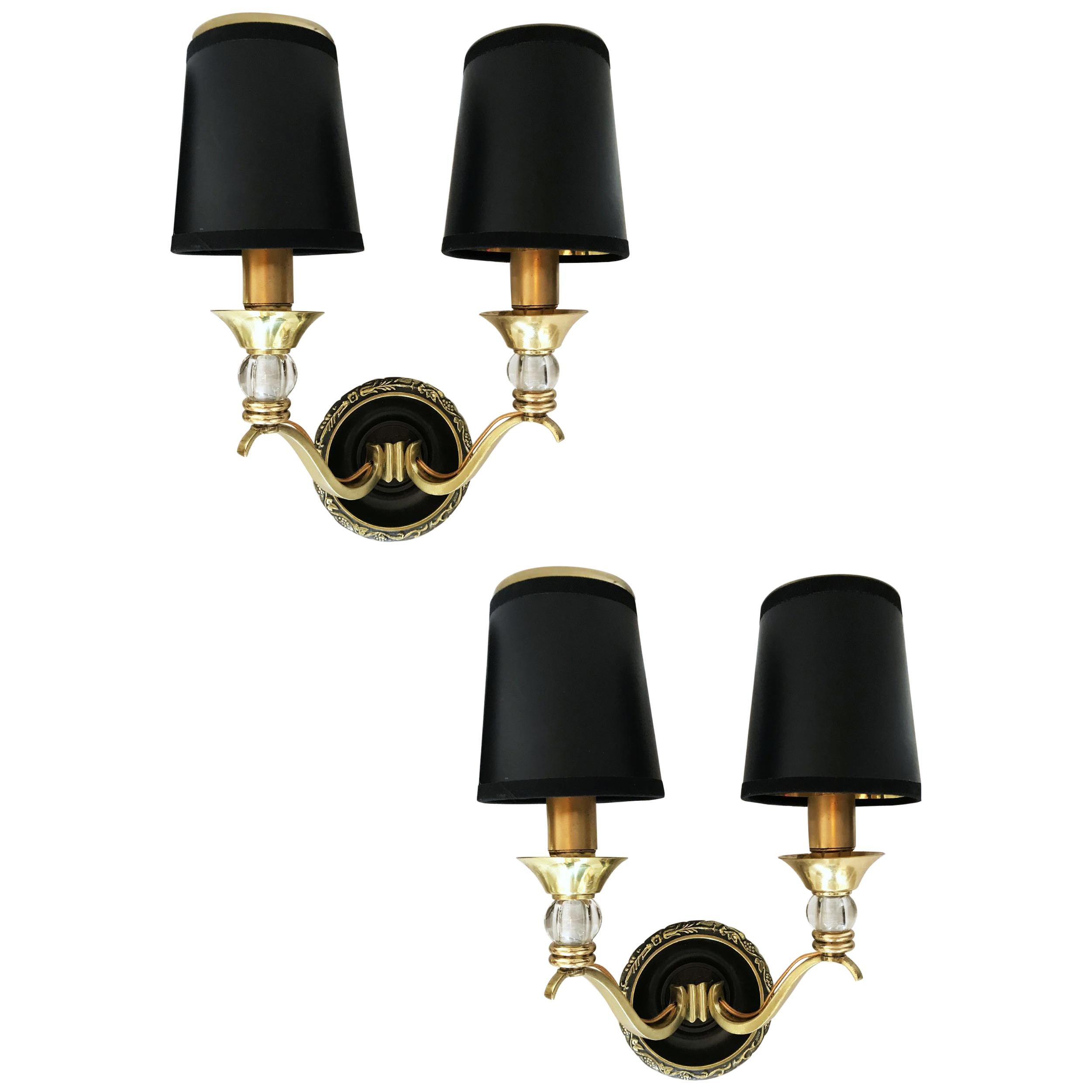 Pair of Maison Lunel Sconces For Sale