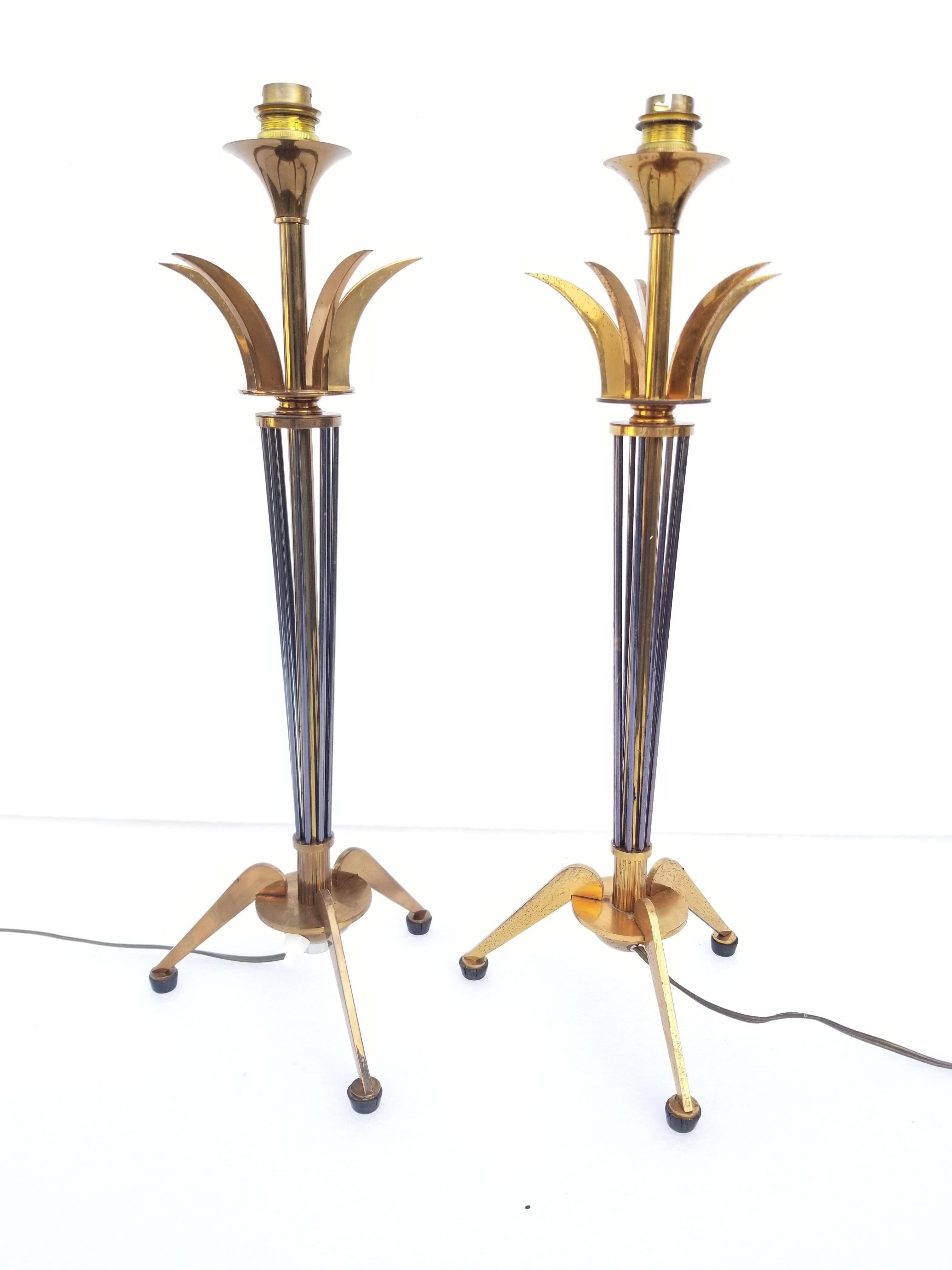Pair of Maison Lunel Table Lamp In Good Condition For Sale In Miami, FL