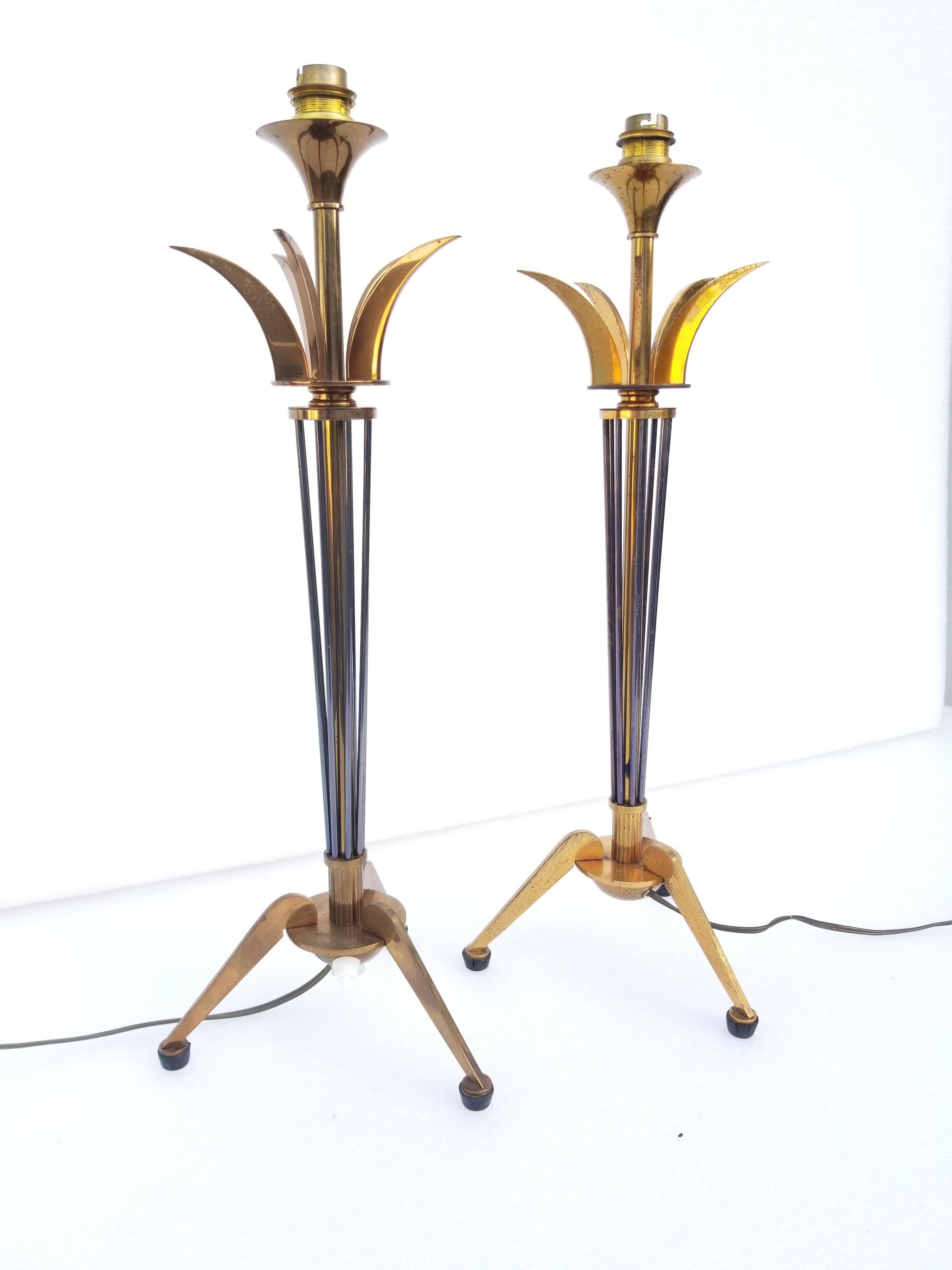 Pair of Maison Lunel Table Lamp For Sale 1