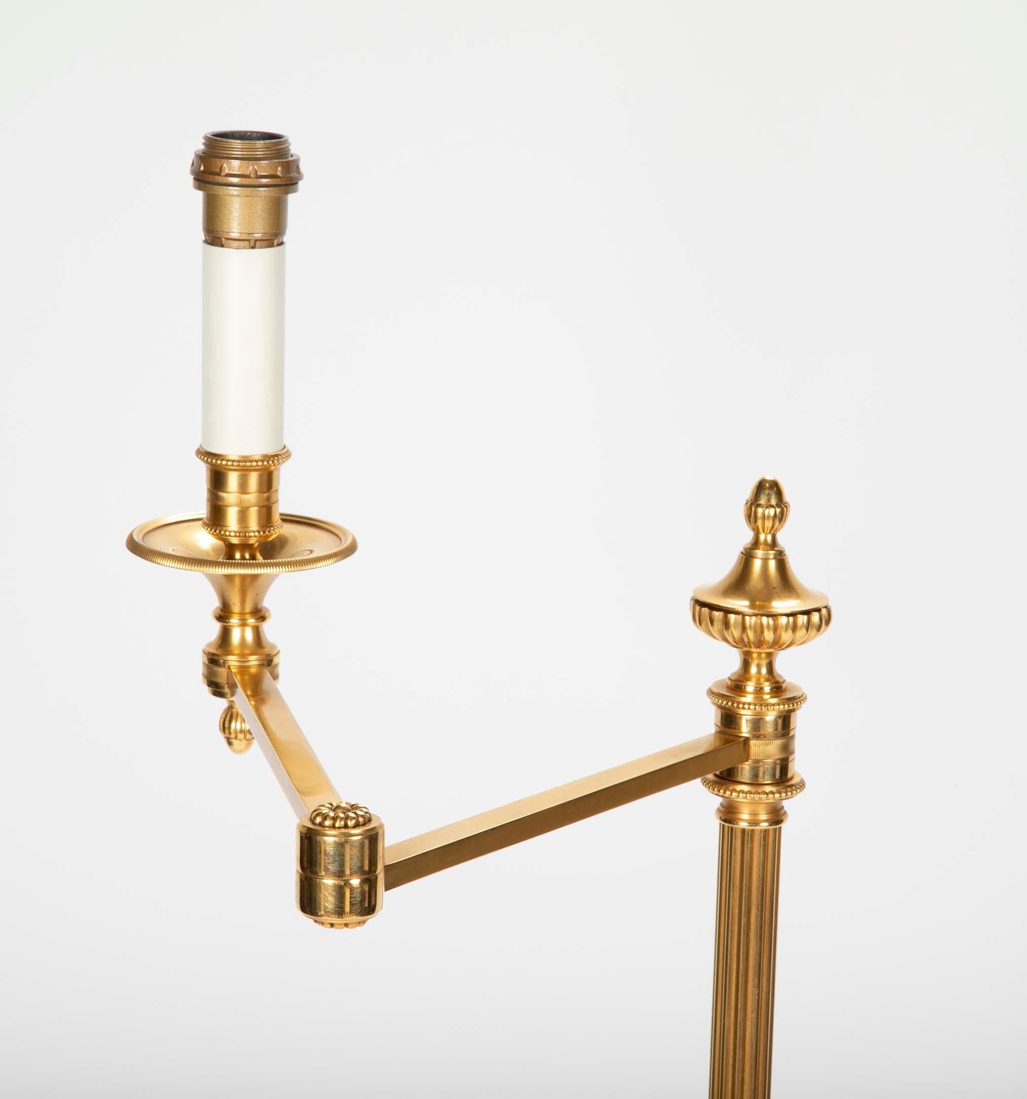 Pair of Maison Meilleur Gilded Bronze Swing-Arm Lamps In Good Condition In Stamford, CT