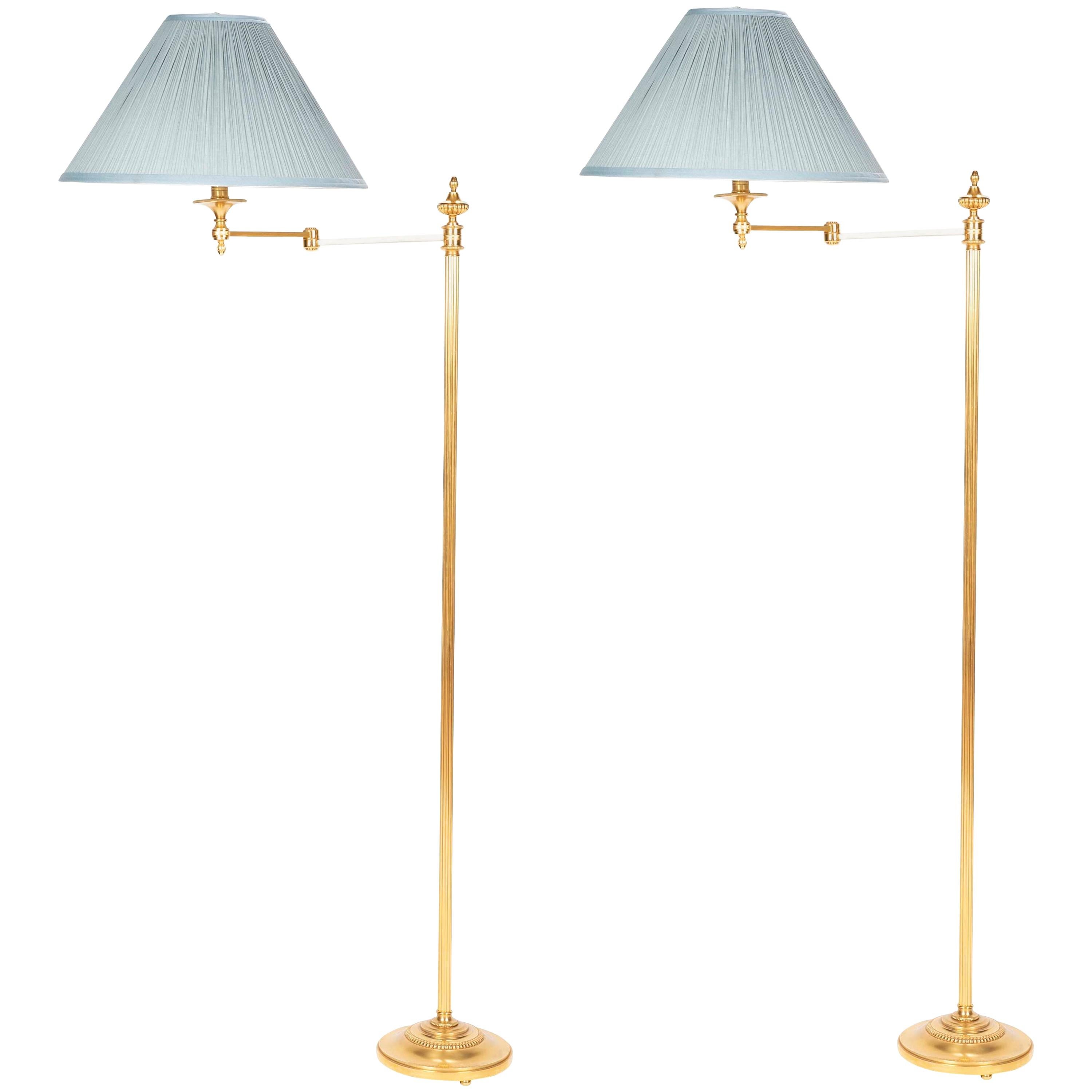 A Maison Meilleur Gilded Bronze Swing-Arm Lamps
