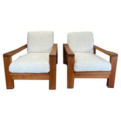 Vintage Pair of Maison Regain Lounge Chairs, France, Circa 1970s