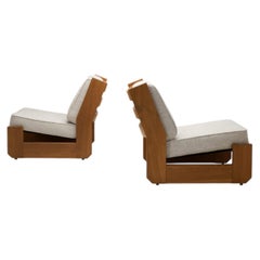 Paar Maison Regain Lounge Chairs, Frankreich Zweite Hälfte des 20.