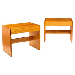 Pair of Maison Regain Pine Desks, France 1970's