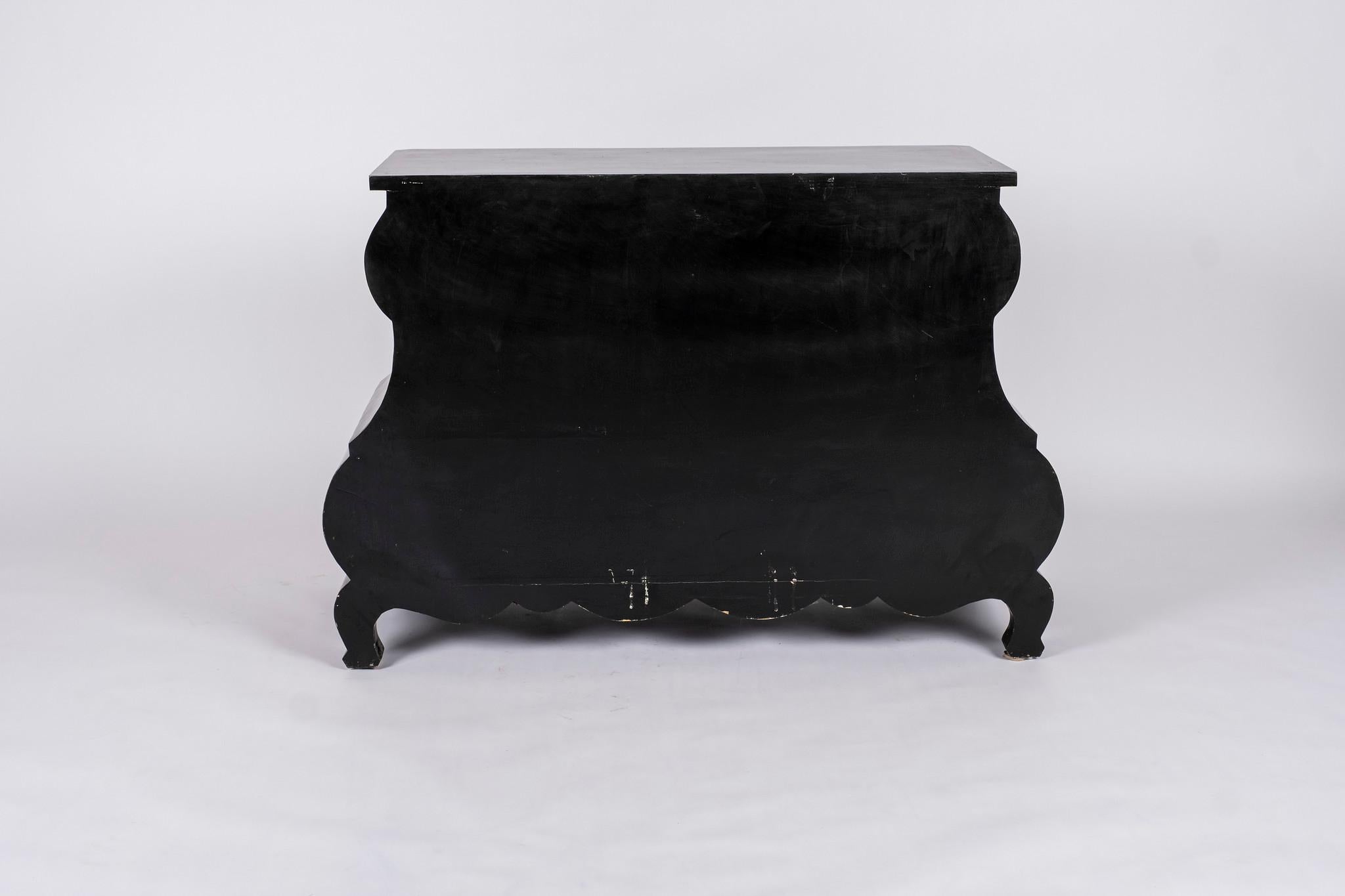 Pair of Maitland Smith Black Tessellated Bombay Chests 6