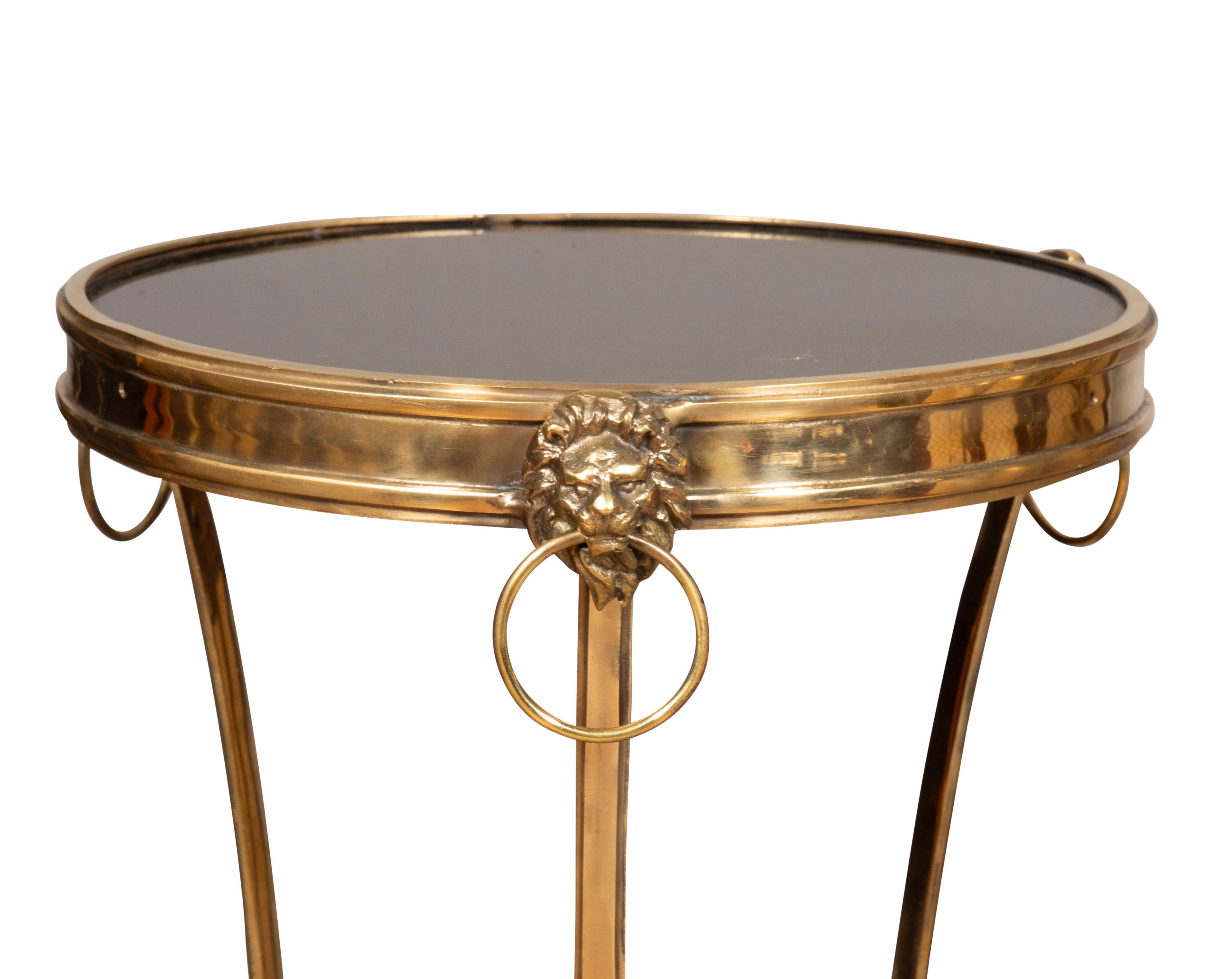 Pair Of Maitland Smith Brass Tables In Good Condition For Sale In Essex, MA
