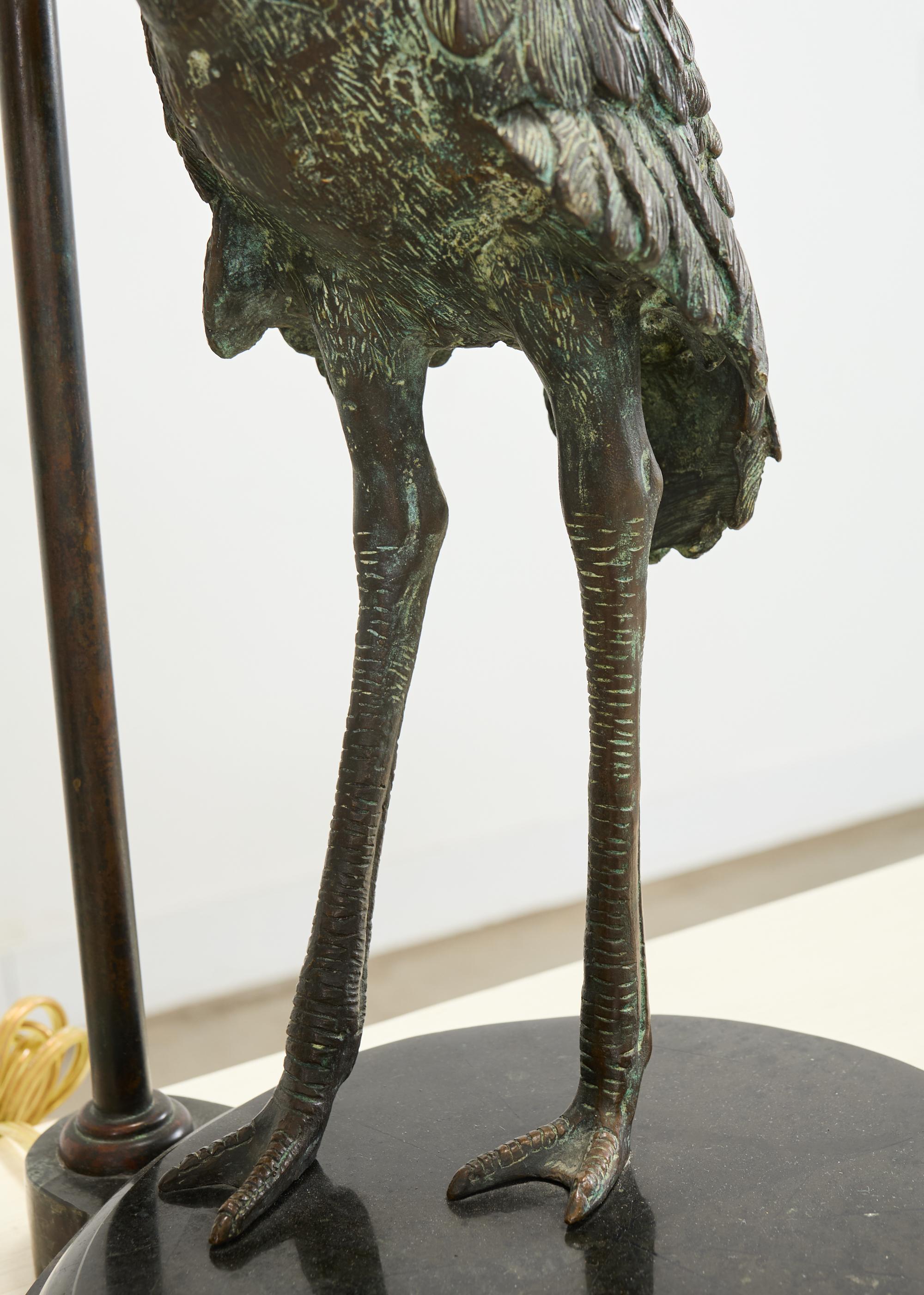 Paire de lampes de table en bronze Maitland Smith à l'effigie de l'autruche en vente 6