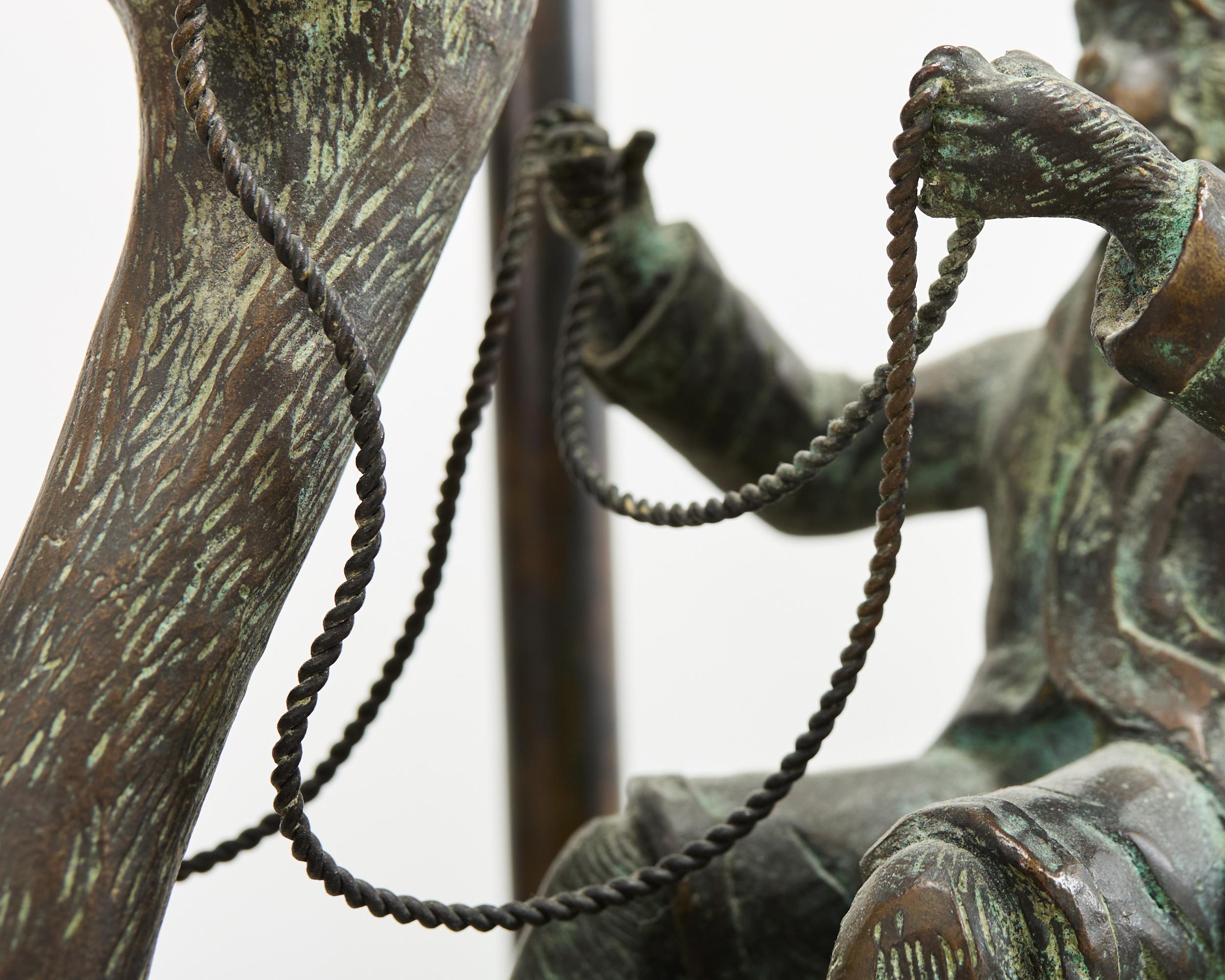 Paire de lampes de table en bronze Maitland Smith à l'effigie de l'autruche en vente 7
