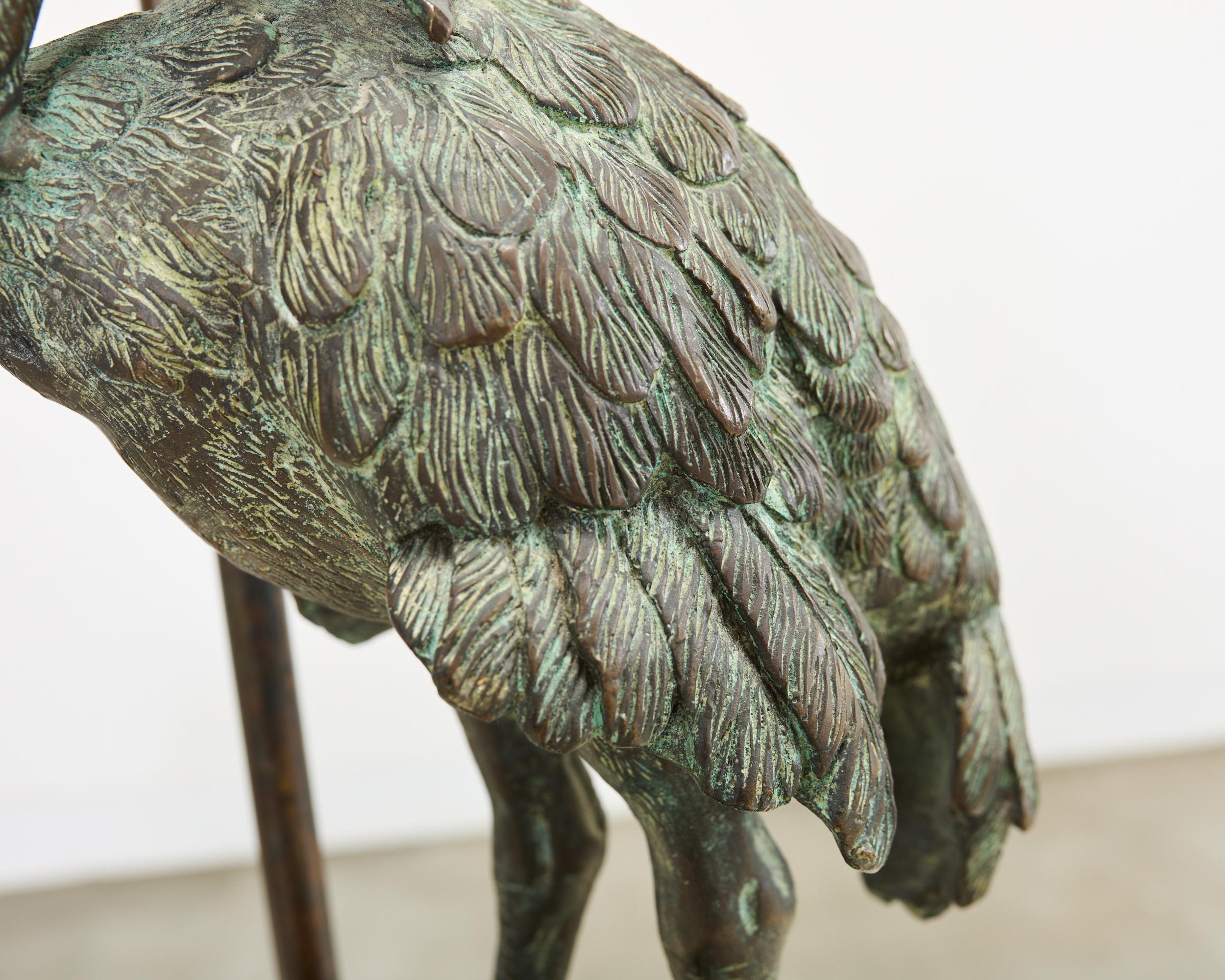 Paire de lampes de table en bronze Maitland Smith à l'effigie de l'autruche en vente 8