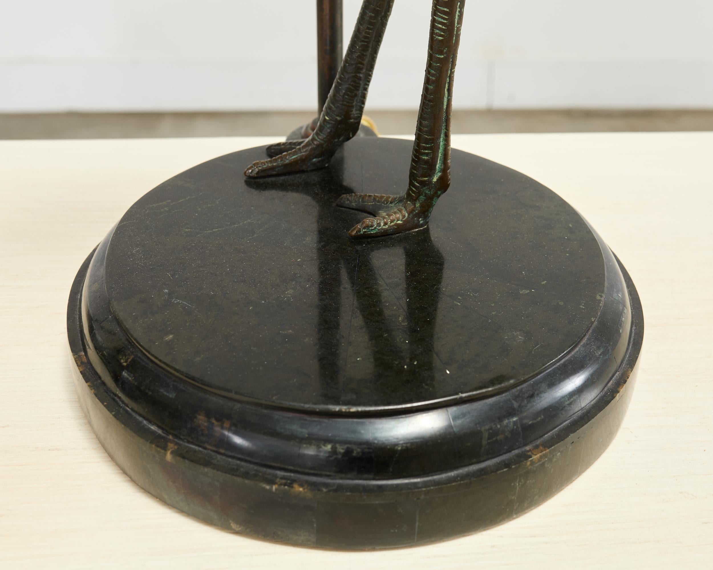 Paire de lampes de table en bronze Maitland Smith à l'effigie de l'autruche Bon état - En vente à Rio Vista, CA