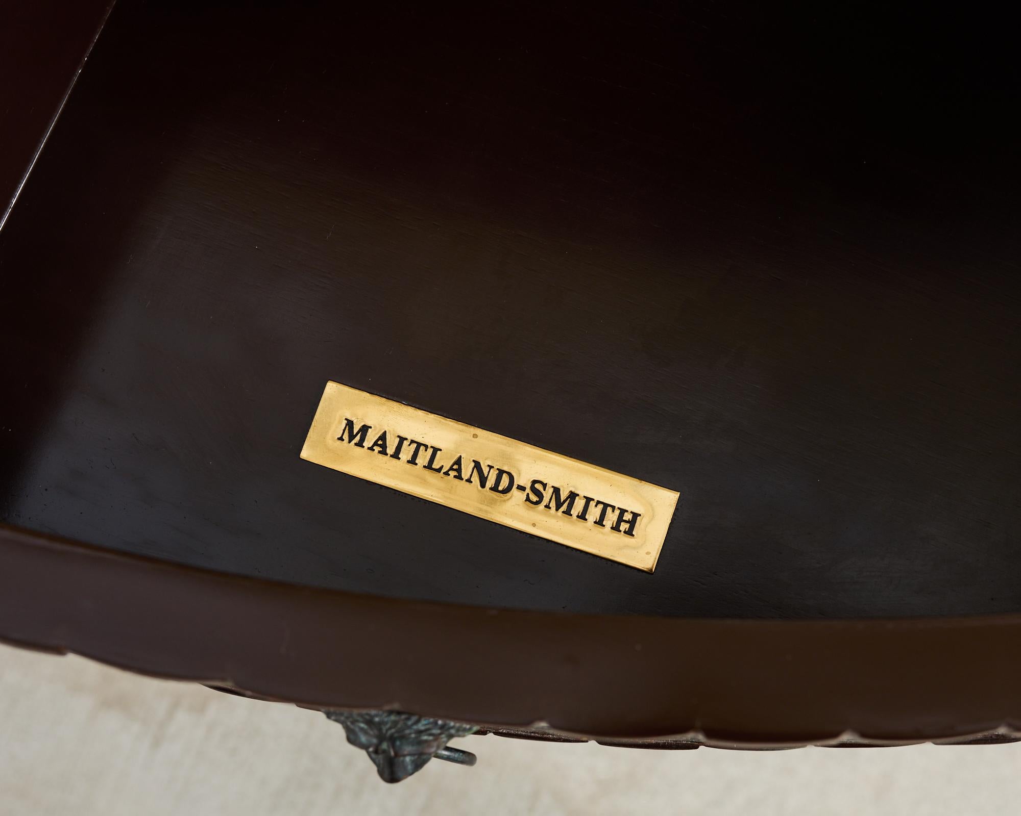 Pair of Maitland-Smith Coconut Shell Bronze Veneer Commodes 7