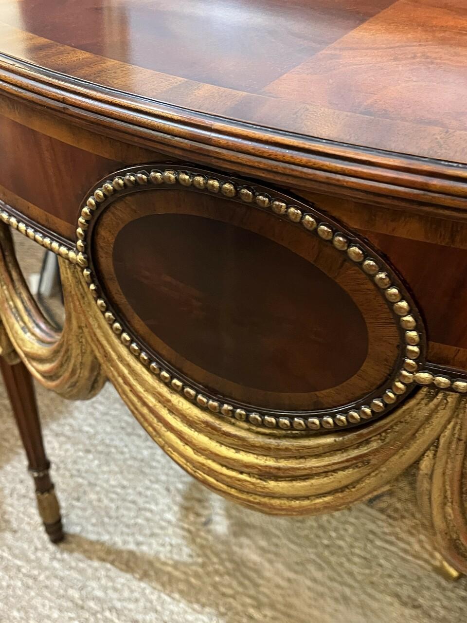 Pair of Maitland Smith Demilune  Tables In Good Condition In Houston, TX