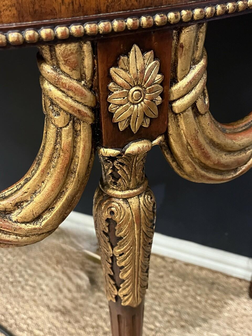 Wood Pair of Maitland Smith Demilune  Tables