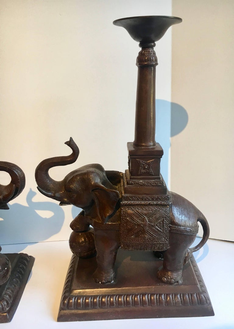 Pair Of Maitland Smith Elephant Candlesticks For At 1stdibs Mid Century Modern Pair Of Maitland Smith Elephant Candlesticks For