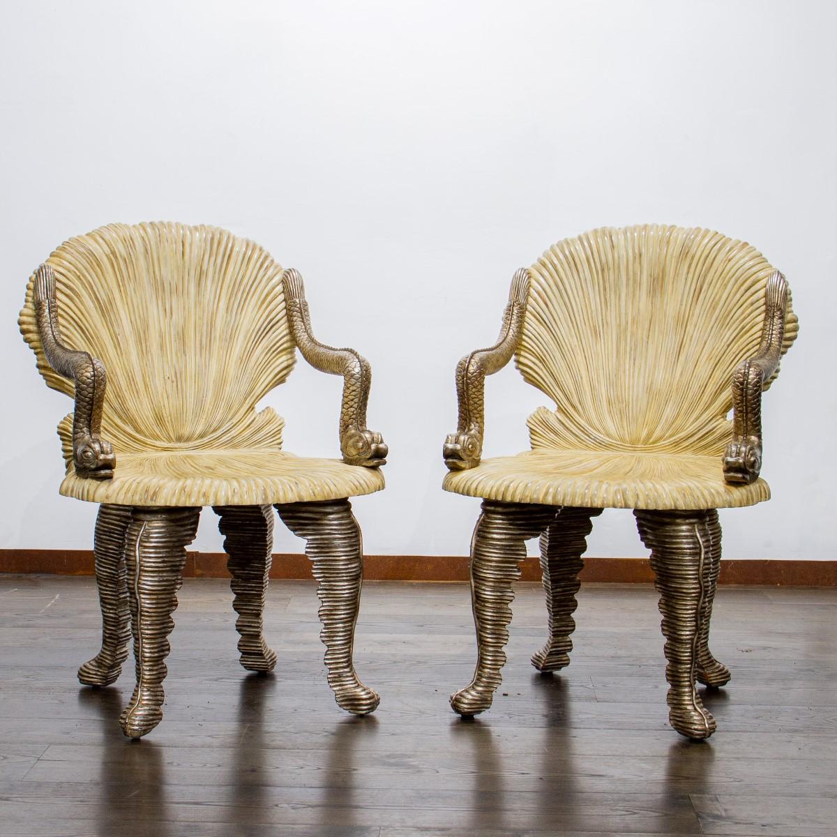Pair of Maitland Smith Grotto Chairs, 1990s 5