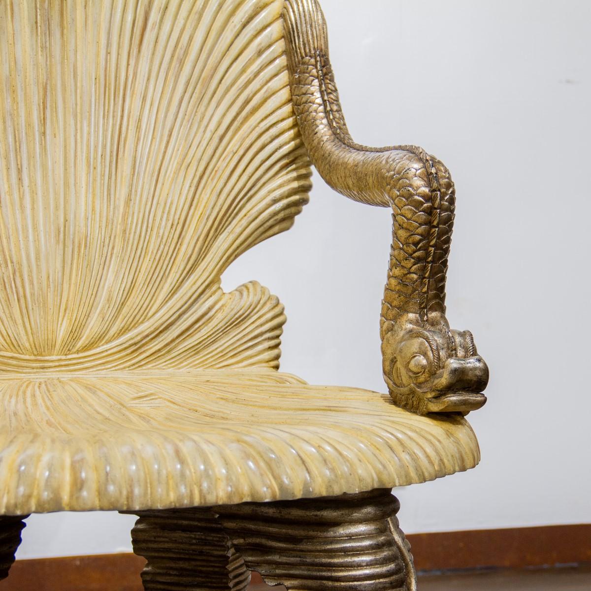 Wood Pair of Maitland Smith Grotto Chairs, 1990s