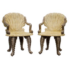 Vintage Pair of Maitland Smith Grotto Chairs, 1990s