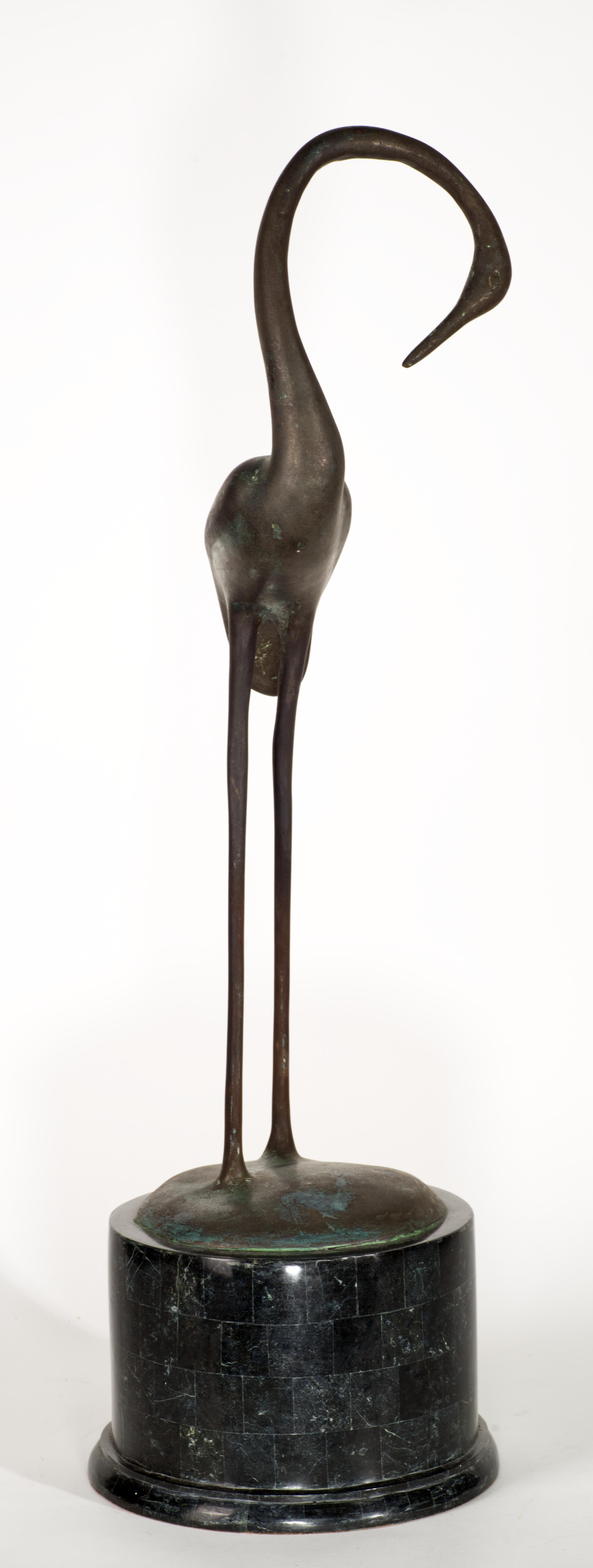 Coppia di grandi sculture di uccelli in bronzo e marmo di Maitland Smith & Smith, con etichetta in vendita 6
