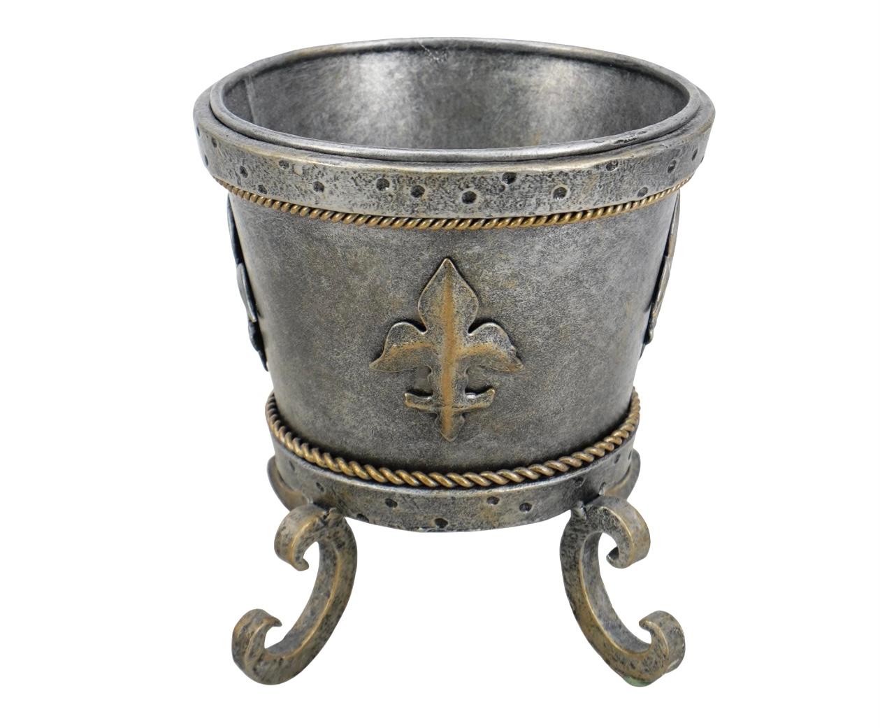 Neoclassical Pair Of Maitland Smith Metal Planters For Sale