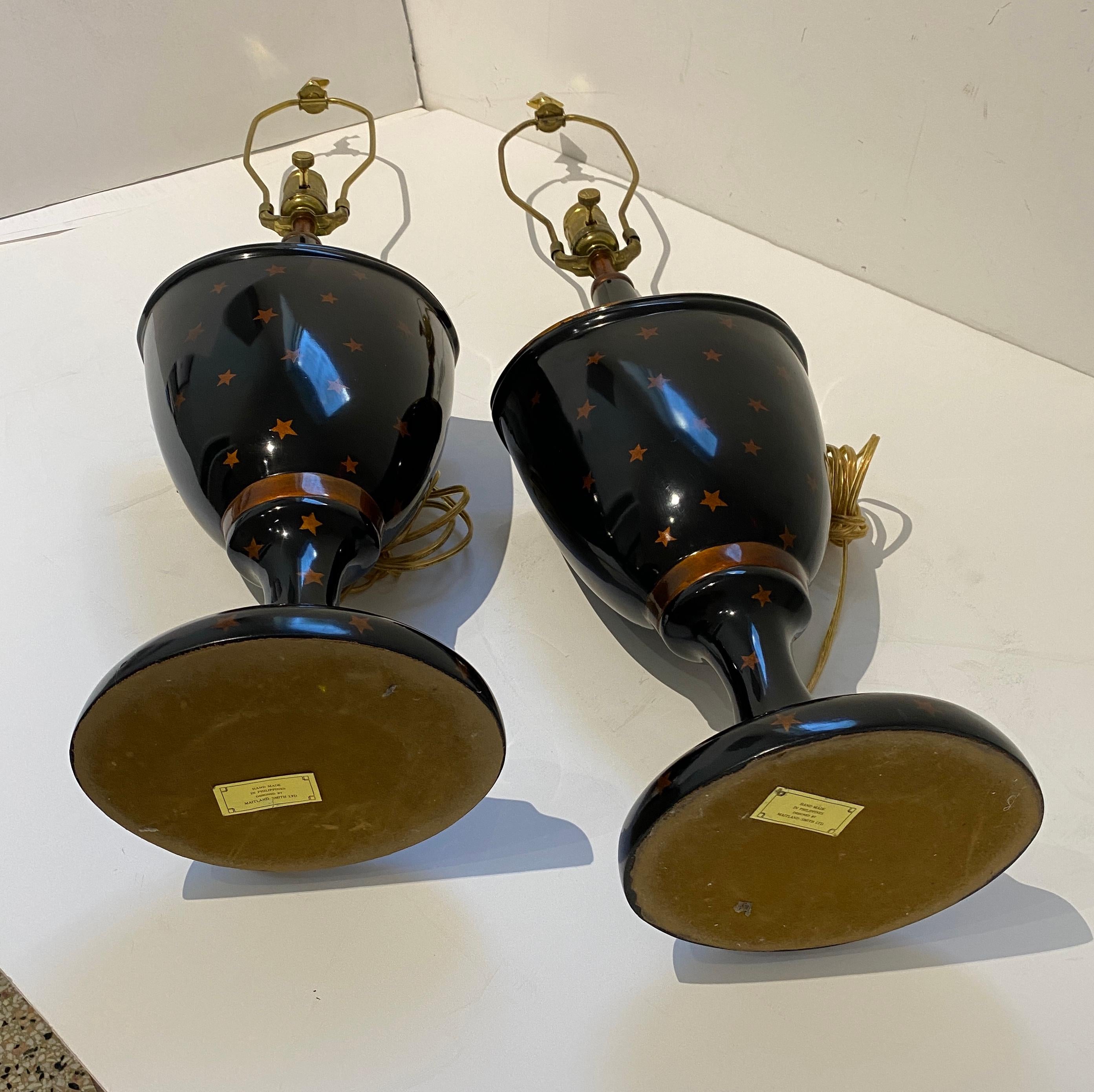 Paar Maitland Smith Regency-Tischlampen in Regency-Form im Angebot 4