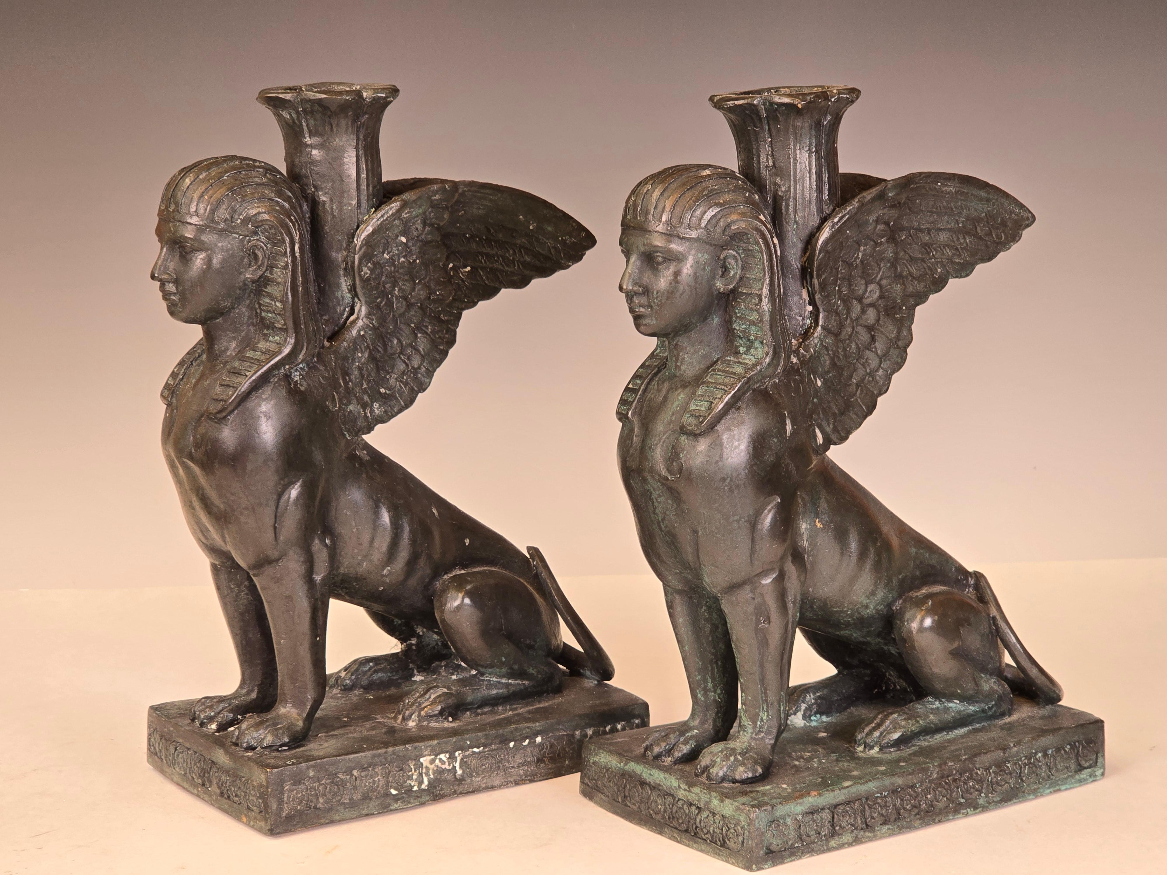 Coppia di candelieri Sphinx di Maitland Smith In condizioni buone in vendita a Kilmarnock, VA