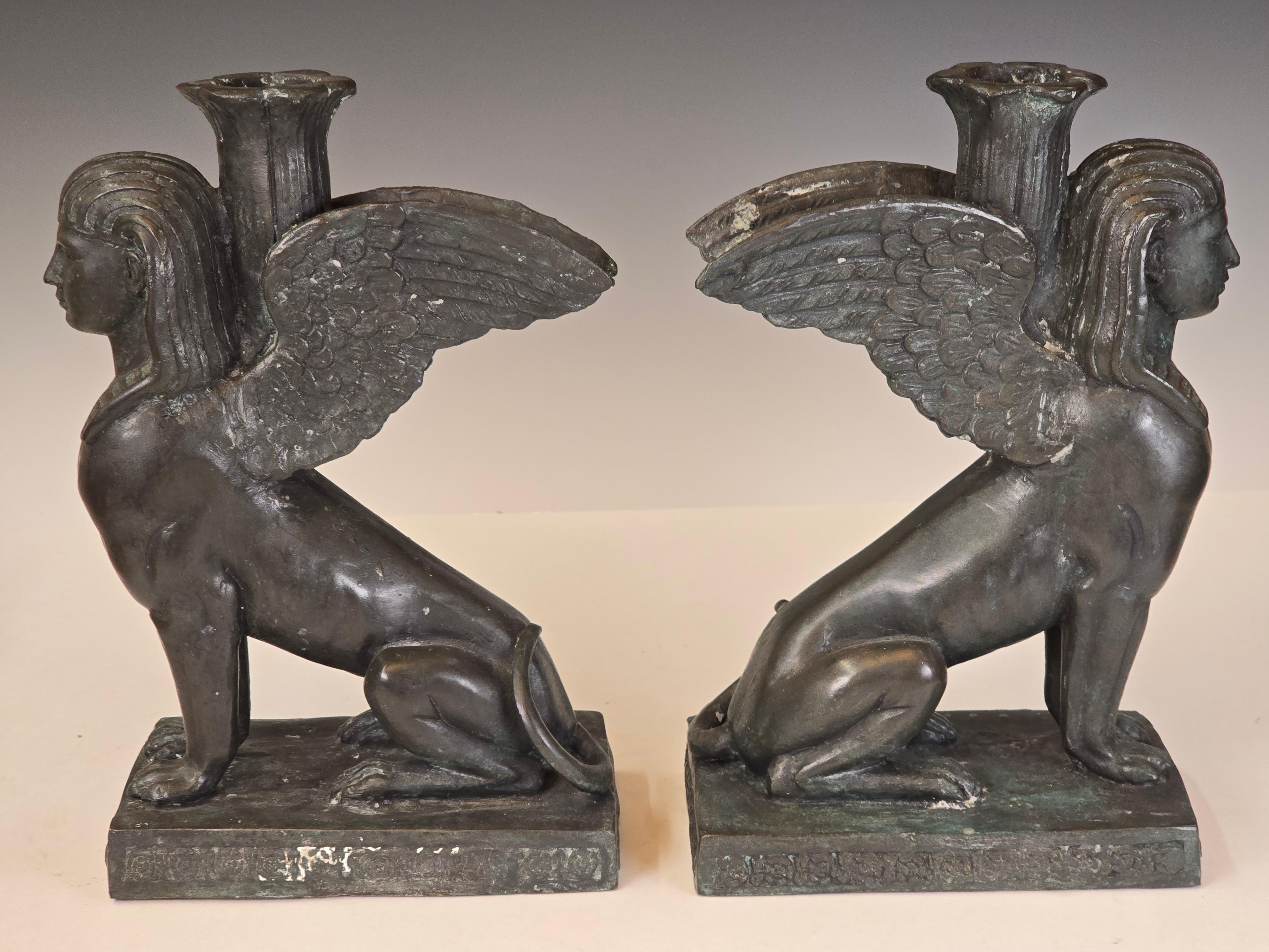 Coppia di candelieri Sphinx di Maitland Smith in vendita 1