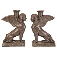 Coppia di candelieri Sphinx di Maitland Smith