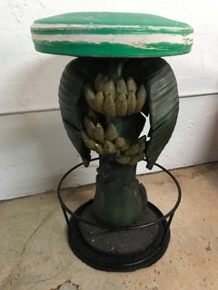 Pair of Maitland Smith Tropical Banana Tree Barstools