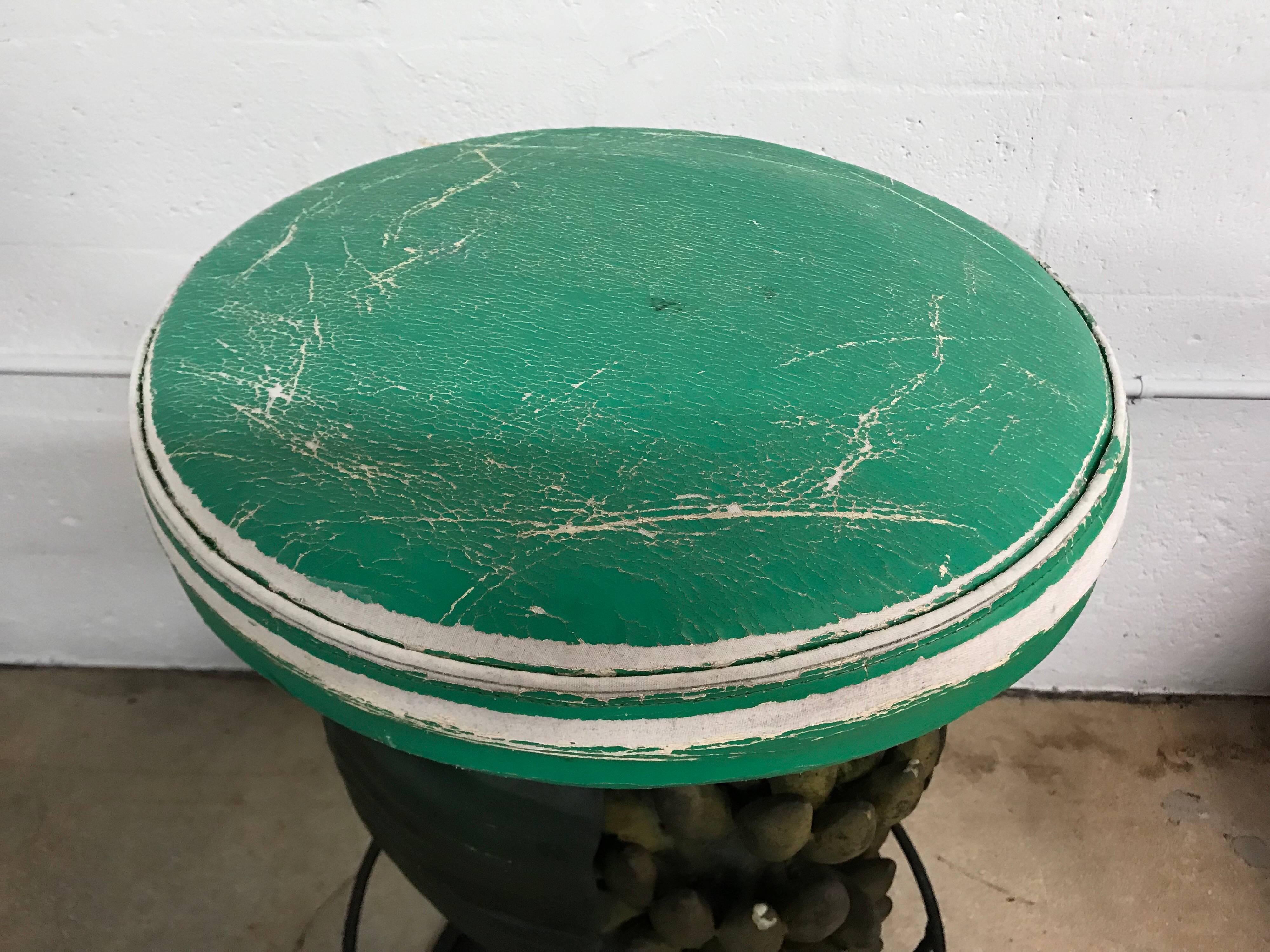 Pair of Maitland Smith Tropical Banana Tree Barstools In Good Condition In Miami, FL