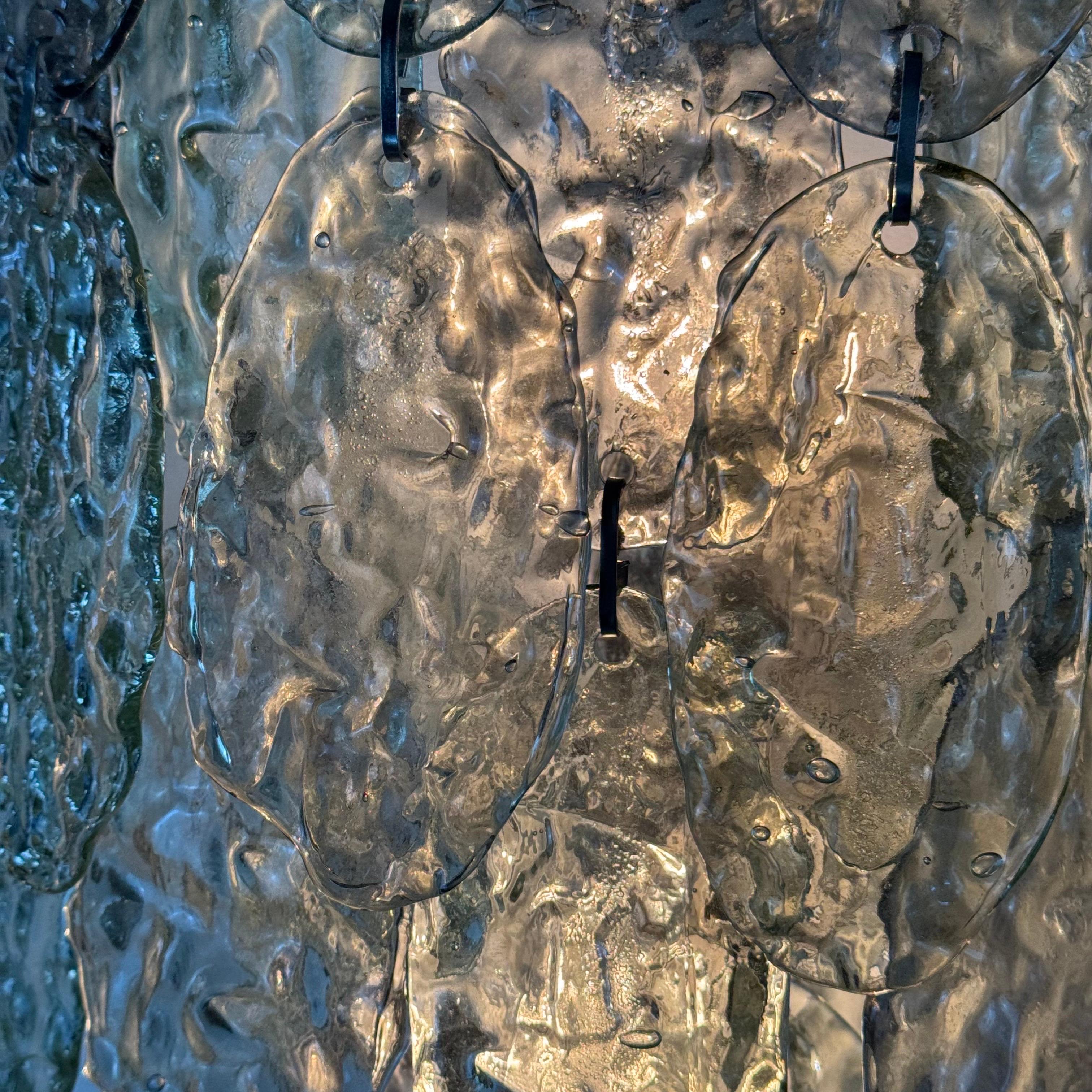 Ein Paar Majestic Murano Glas Wandleuchten von Vistosi, Italien, 1960er Jahre im Angebot 3
