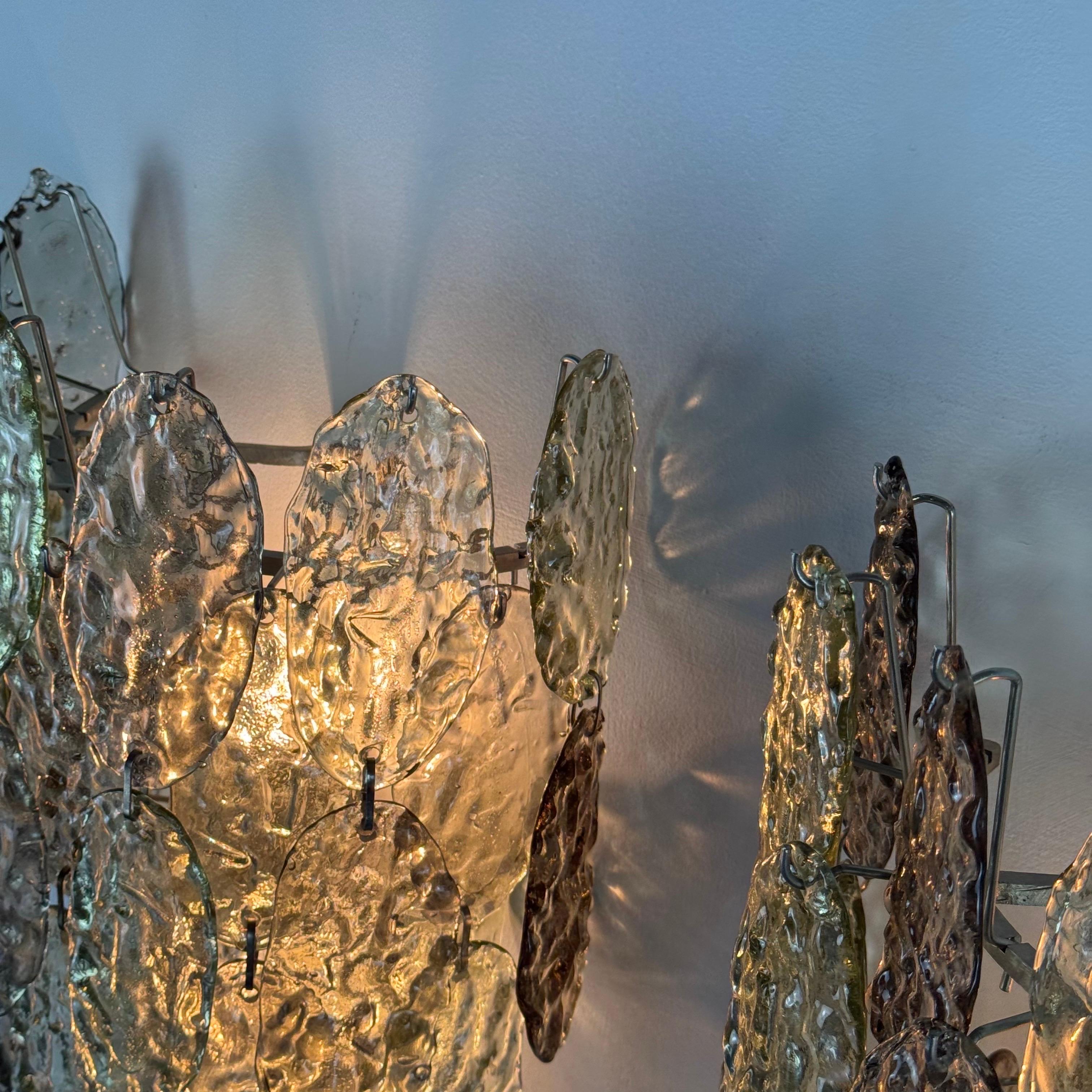 Ein Paar Majestic Murano Glas Wandleuchten von Vistosi, Italien, 1960er Jahre im Angebot 5