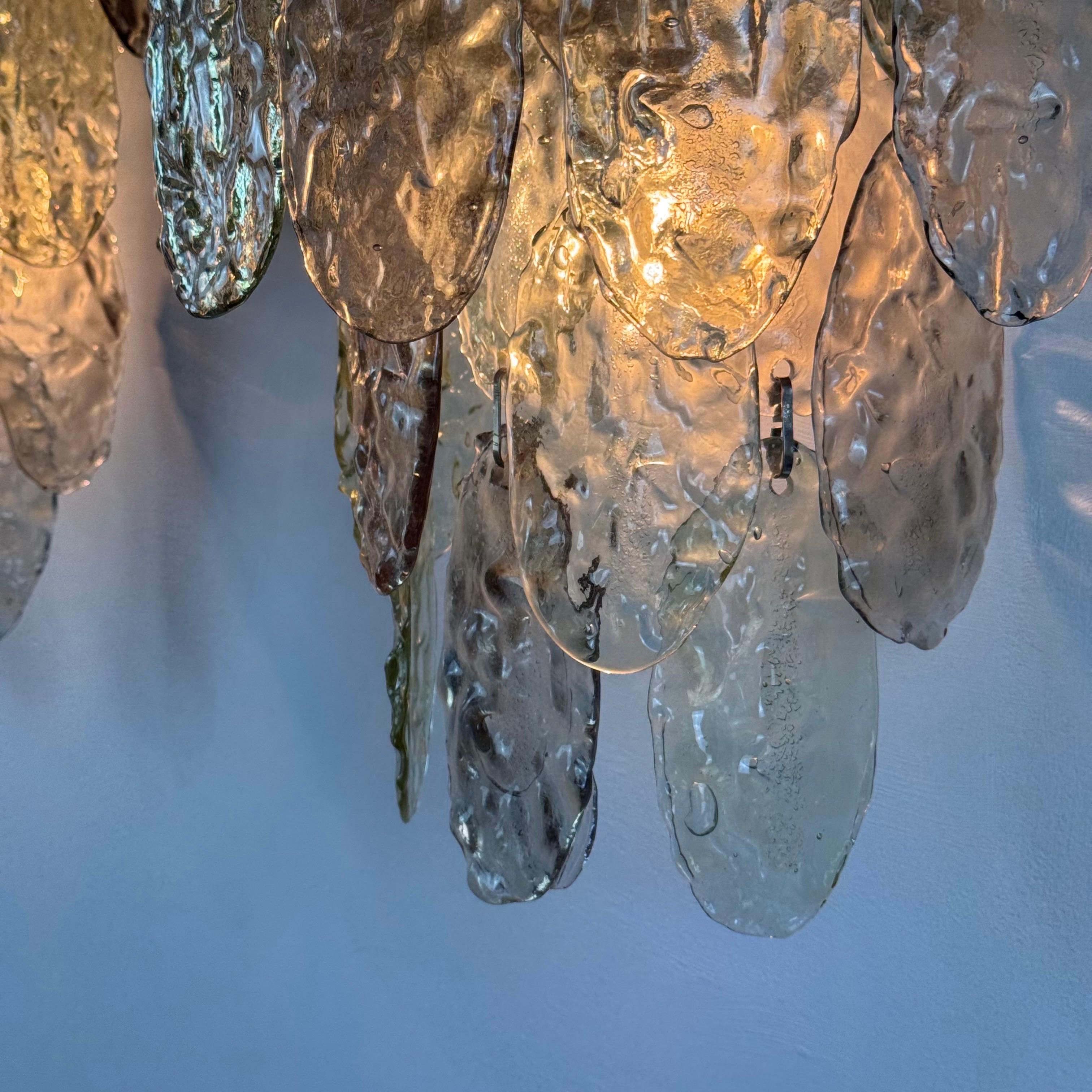Ein Paar Majestic Murano Glas Wandleuchten von Vistosi, Italien, 1960er Jahre im Angebot 8