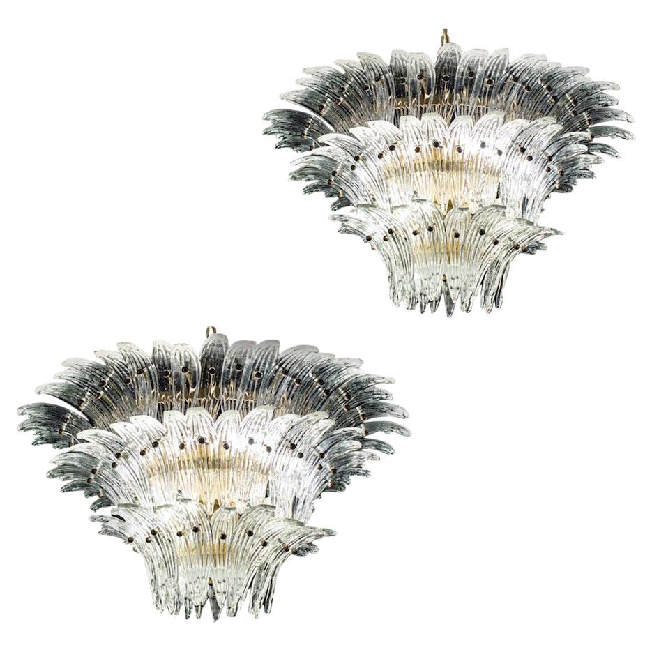 Pair of Majestic Murano Palmette Chandelier, 1980s