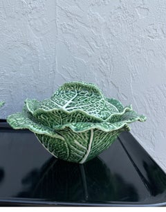 Pair of Majolica Cabbage Tureen's with Lids