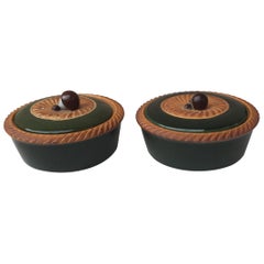 Antique Pair of Majolica Mushroom Tureen Pillivuyt, circa 1920