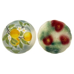 Pair of Majolica Plates, France, 20th Century