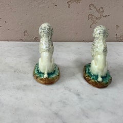 Coppia di barboncini in maiolica Onnaing, circa 1900