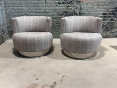 Pair of "Mala" Style Swivel Chairs, after Franco Fraschini, 1970