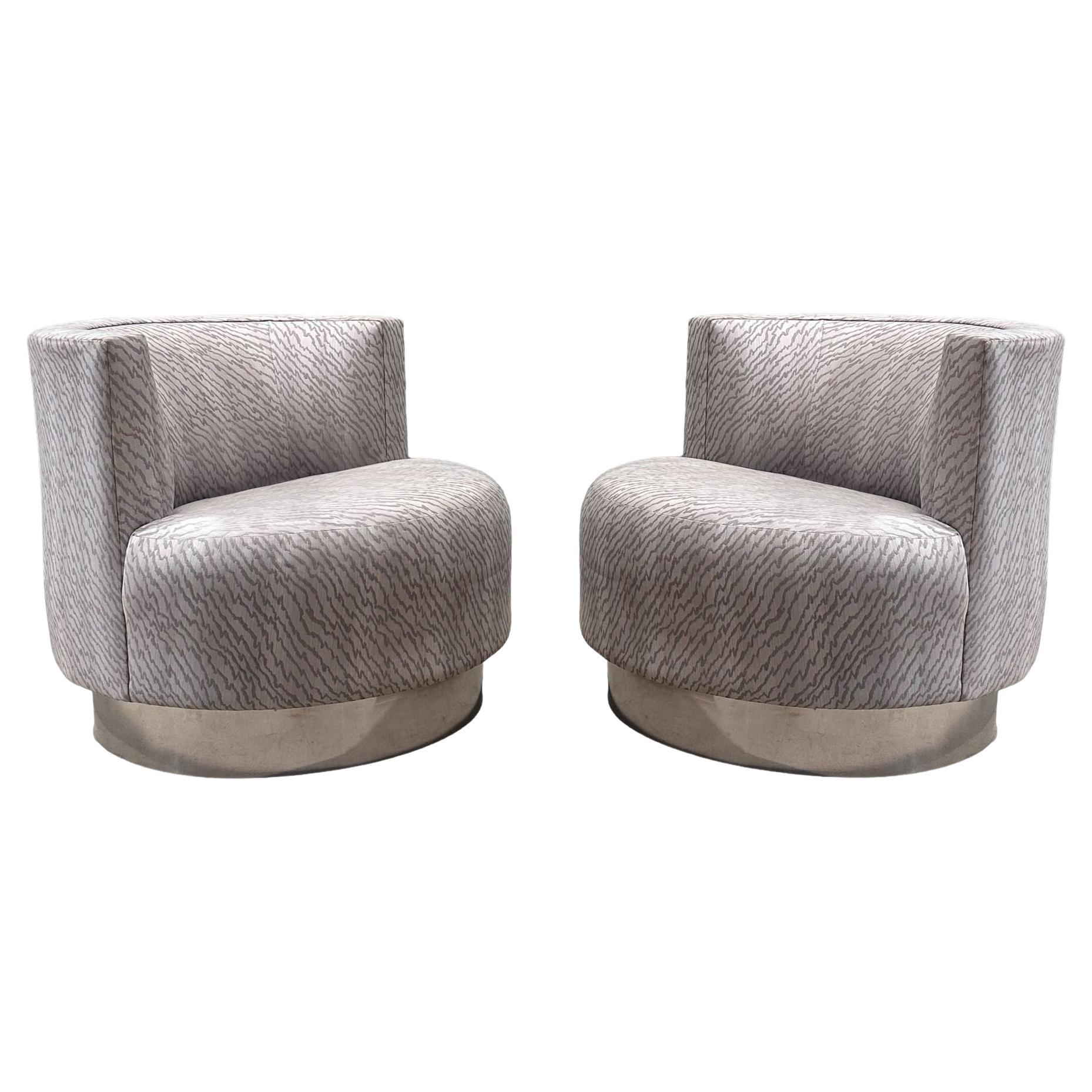 Pair of "Mala" Style Swivel Chairs, after Franco Fraschini, 1970 For Sale